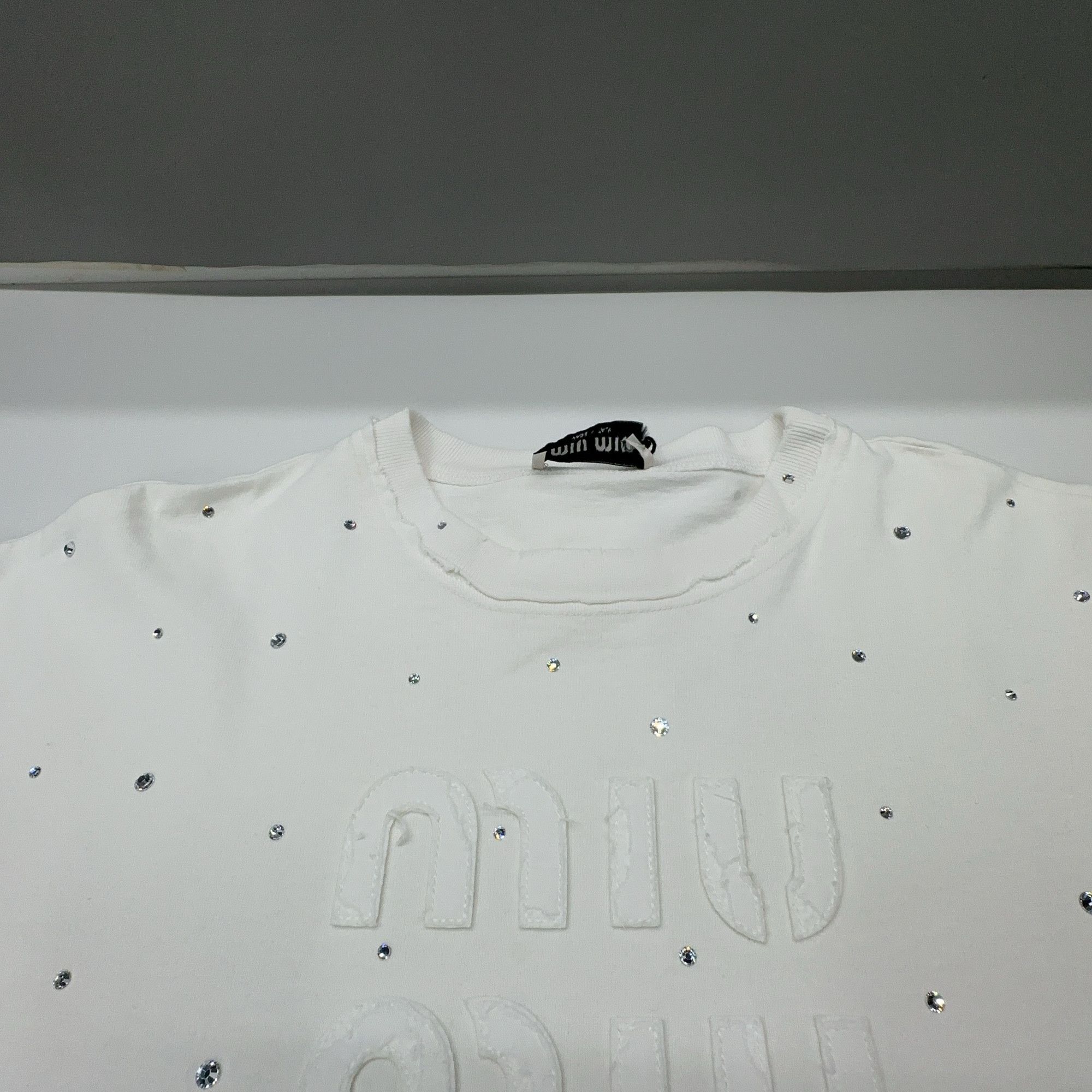 Miu Miu Miu Miu Crystal Logo T-Shirt S Size S / US 4 / IT 40 - 7 Thumbnail