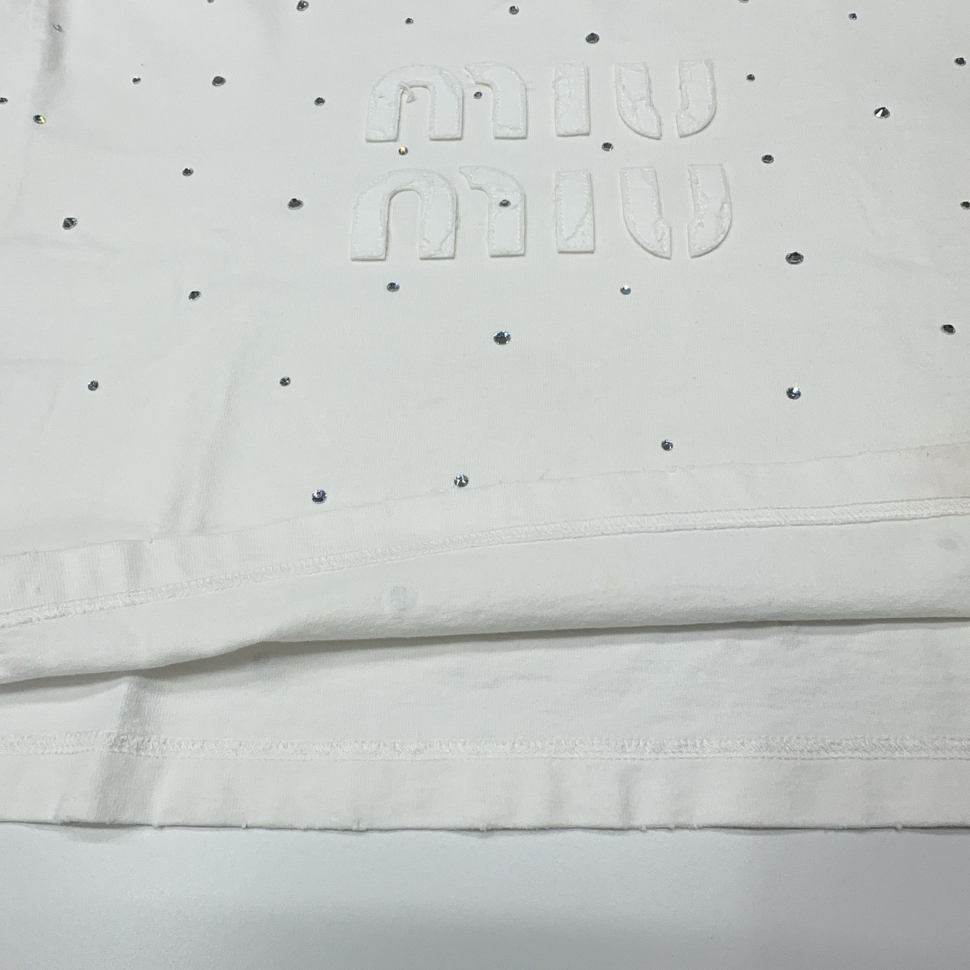 Miu Miu Miu Miu Crystal Logo T-Shirt S Size S / US 4 / IT 40 - 9 Thumbnail