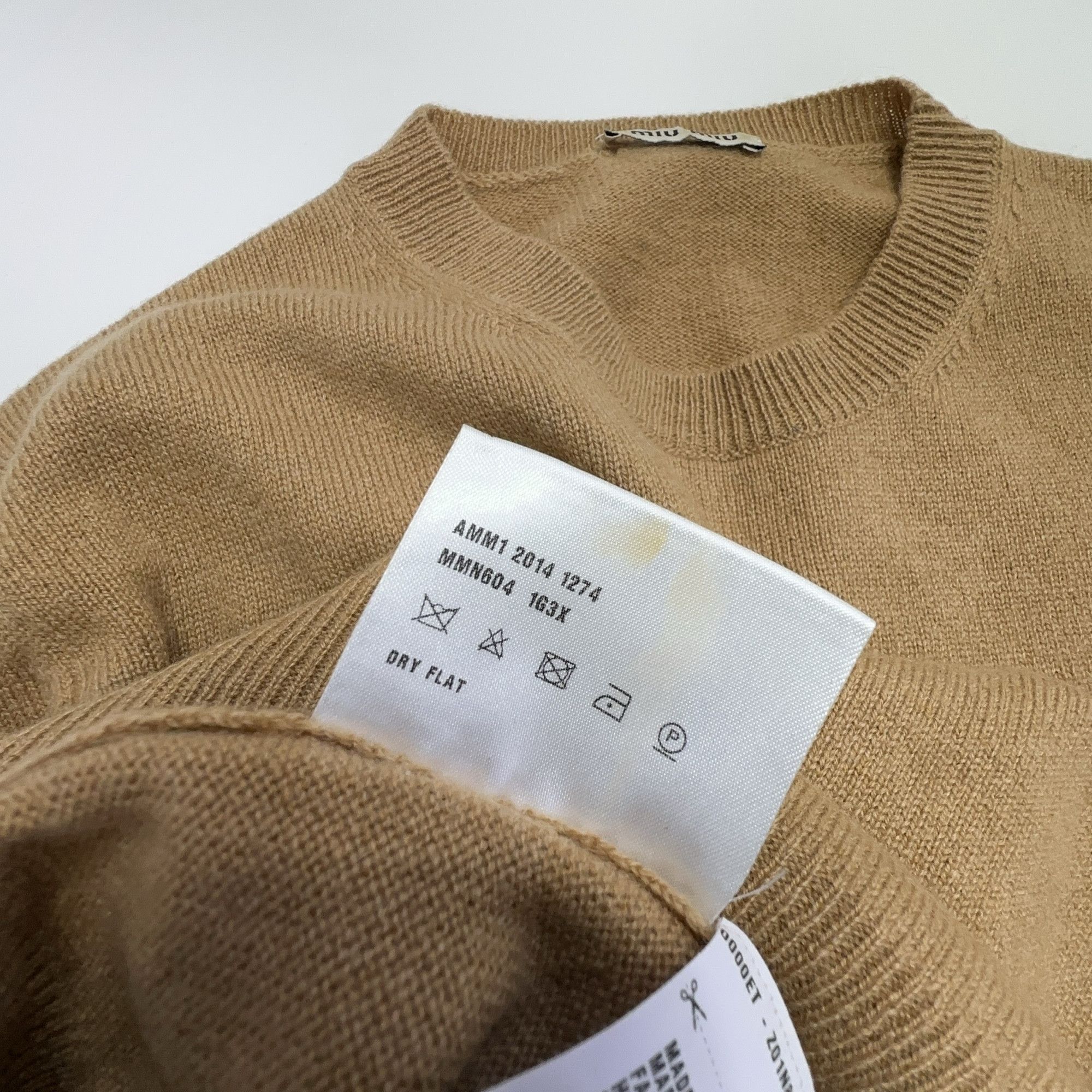 Miu Miu Miu Miu Beige Knit Short Sleeve Top Size 40 Size S / US 4 / IT 40 - 3 Thumbnail