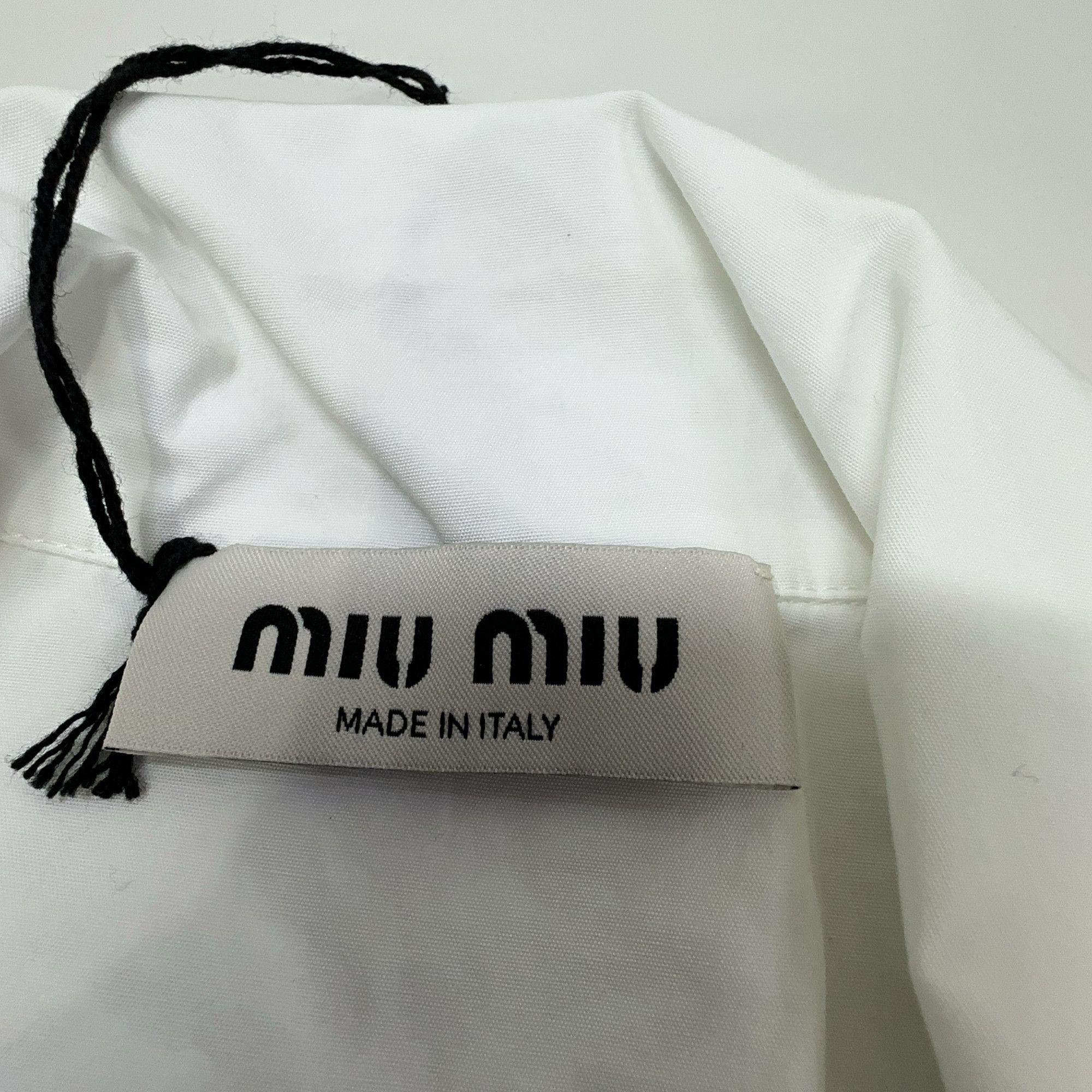 Miu Miu Miu Miu Logo Embroidery White Shirt Size 36 Size XS / US 0-2 / IT 36-38 - 5 Thumbnail