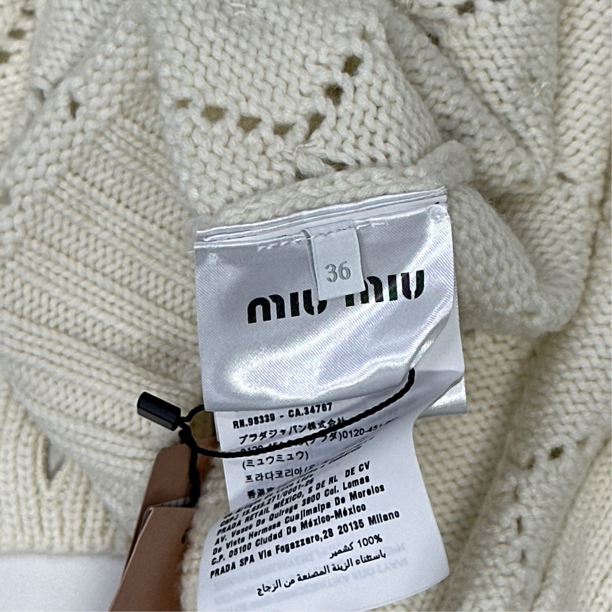 Miu Miu Miu Miu Crystal Embellished Cashmere Cardigan Size 36 Size XS / US 0-2 / IT 36-38 - 3 Thumbnail