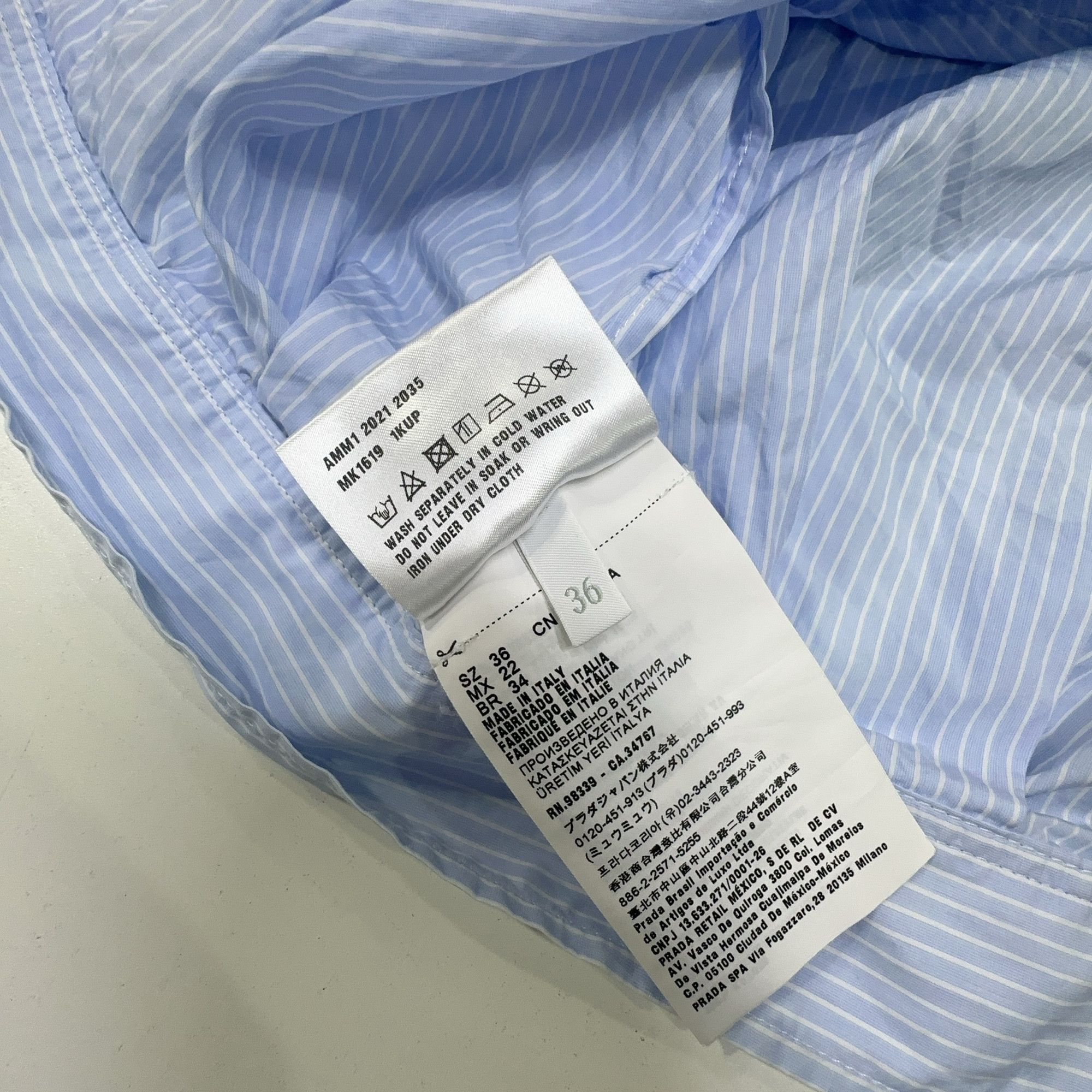 Miu Miu Miu Miu Striped Logo Button Up Shirt Size 36 Size XS / US 0-2 / IT 36-38 - 5 Thumbnail