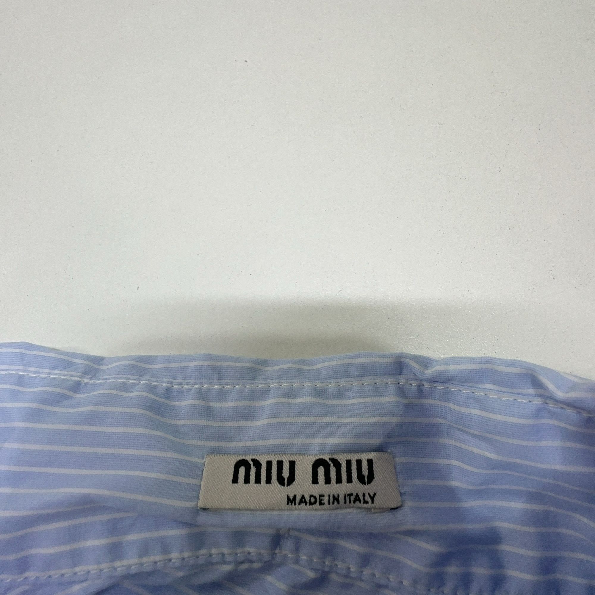 Miu Miu Miu Miu Striped Logo Button Up Shirt Size 36 Size XS / US 0-2 / IT 36-38 - 3 Thumbnail