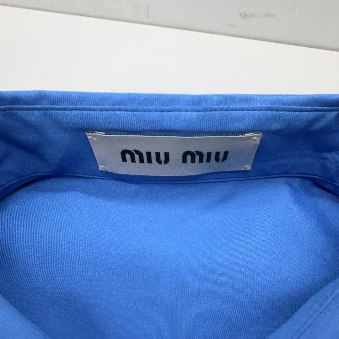 Miu Miu Miu Miu Popeline Logo Pocket Shirt Size 38 Size XS / US 0-2 / IT 36-38 - 5 Thumbnail