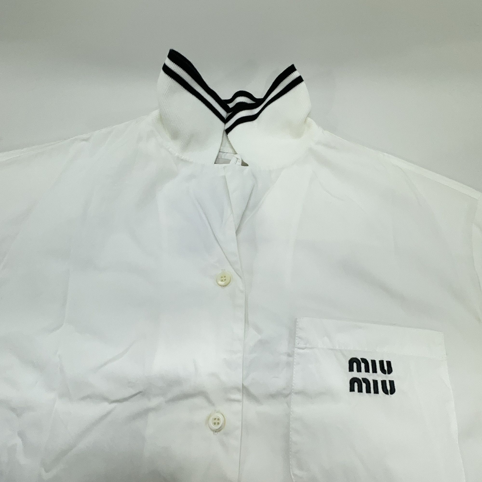 Miu Miu Miu Miu Striped Collar Button Up Shirt Size 36 Size XS / US 0-2 / IT 36-38 - 7 Thumbnail