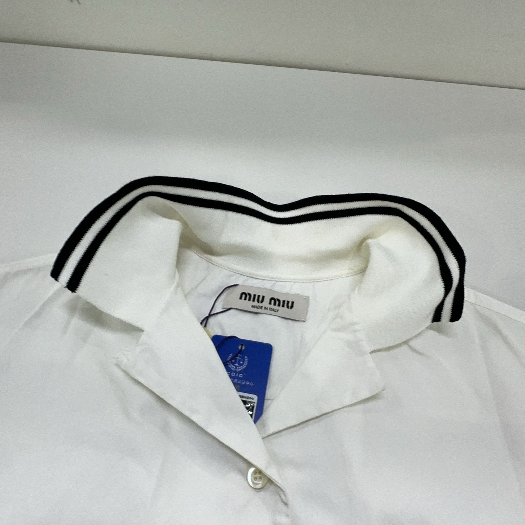 Miu Miu Miu Miu Striped Collar Button Up Shirt Size 36 Size XS / US 0-2 / IT 36-38 - 6 Thumbnail