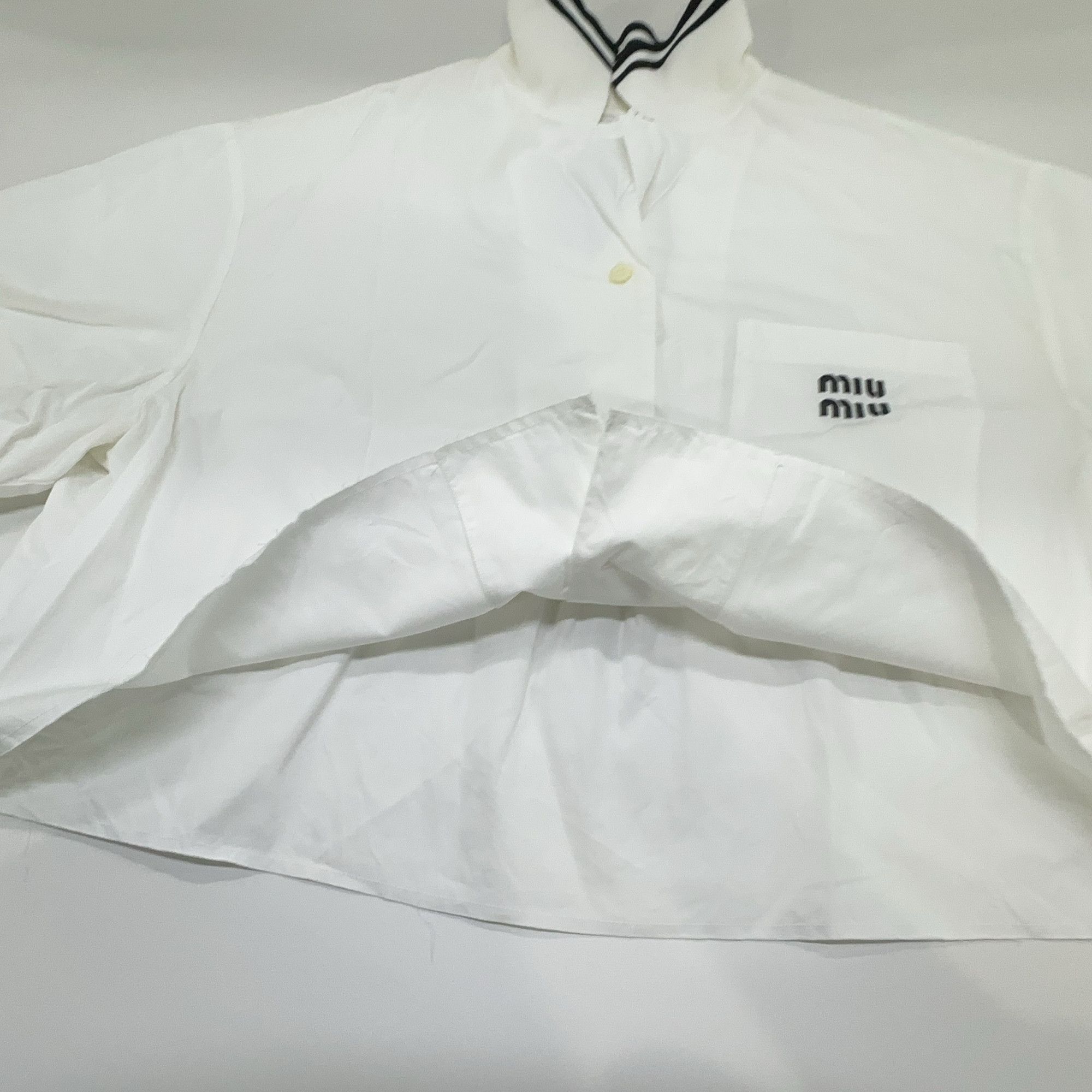 Miu Miu Miu Miu Striped Collar Button Up Shirt Size 36 Size XS / US 0-2 / IT 36-38 - 8 Thumbnail