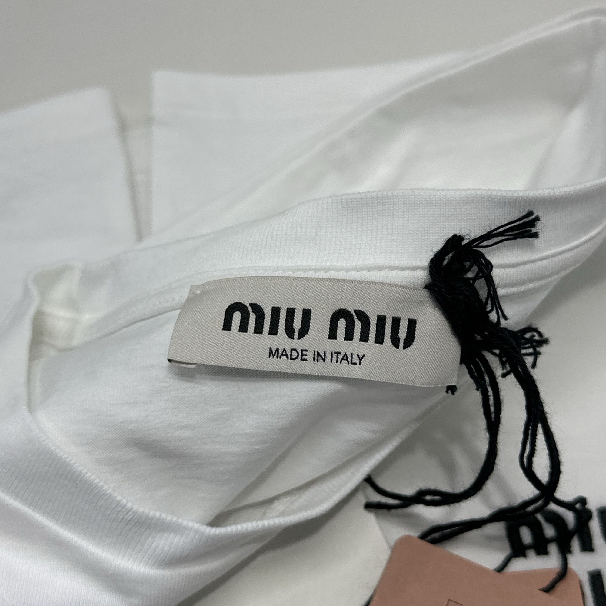 Miu Miu Miu Miu Logo Cotton T-Shirt Size M Size M / US 6-8 / IT 42-44 - 4 Thumbnail