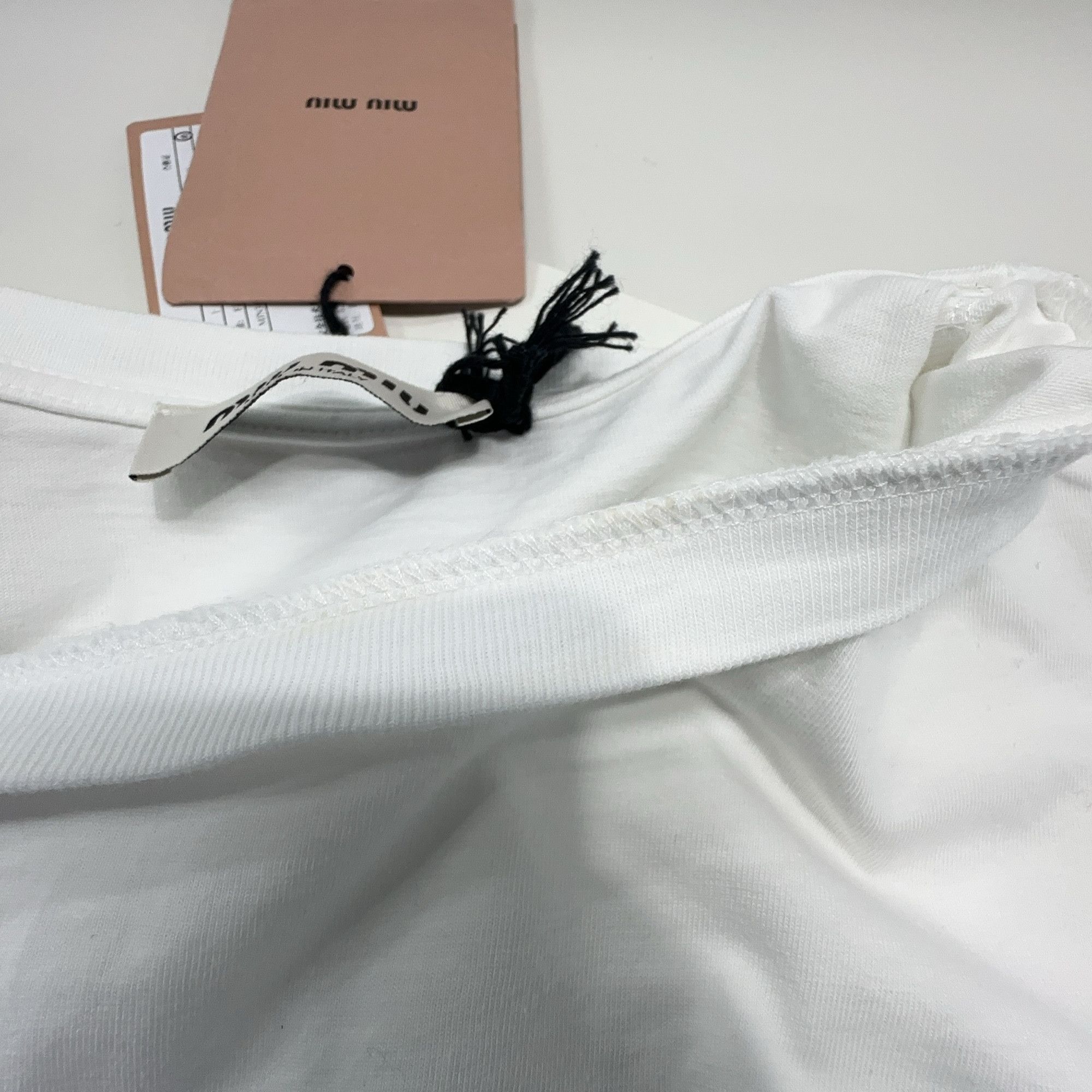 Miu Miu Miu Miu Logo Cotton T-Shirt Size M Size M / US 6-8 / IT 42-44 - 7 Thumbnail