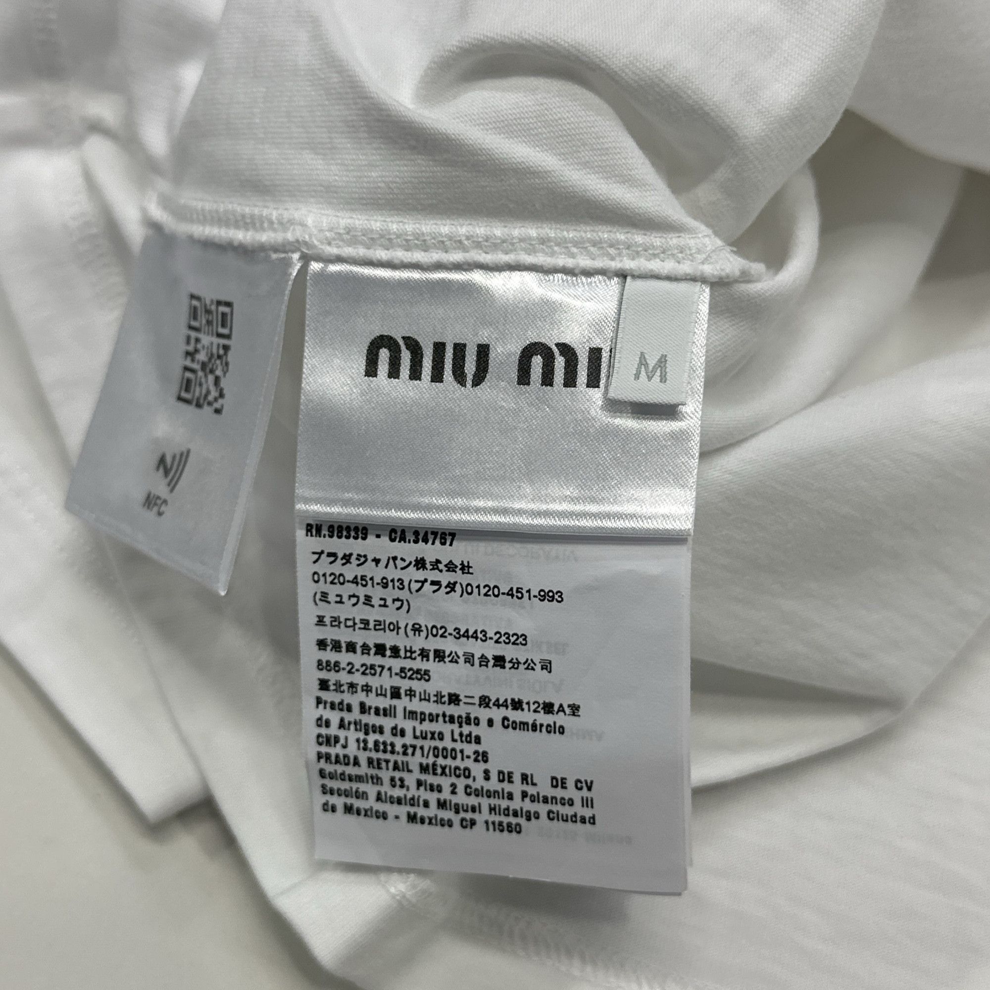 Miu Miu Miu Miu Logo Cotton T-Shirt Size M Size M / US 6-8 / IT 42-44 - 5 Thumbnail