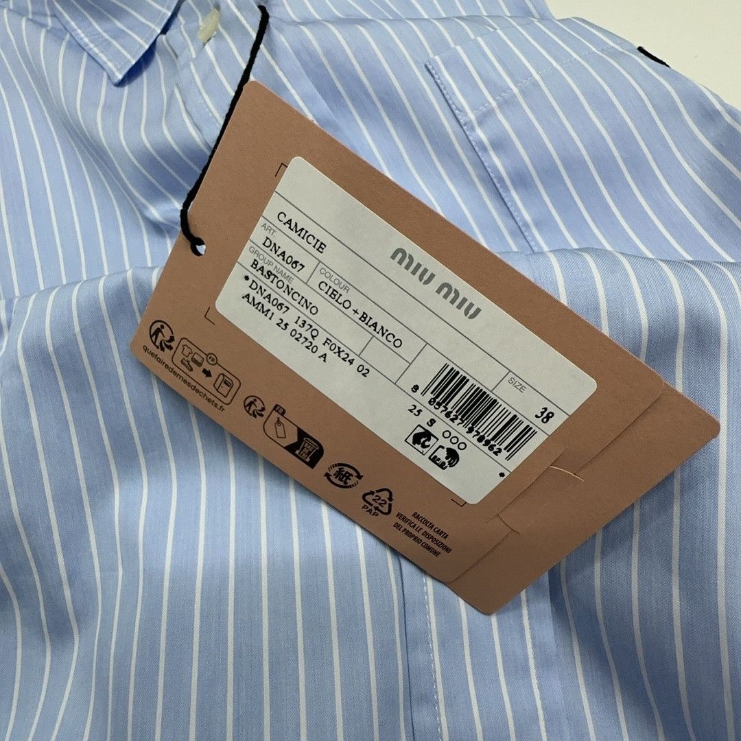 Miu Miu Miu Miu Striped Button Up Shirt Size 38 Size XS / US 0-2 / IT 36-38 - 3 Thumbnail