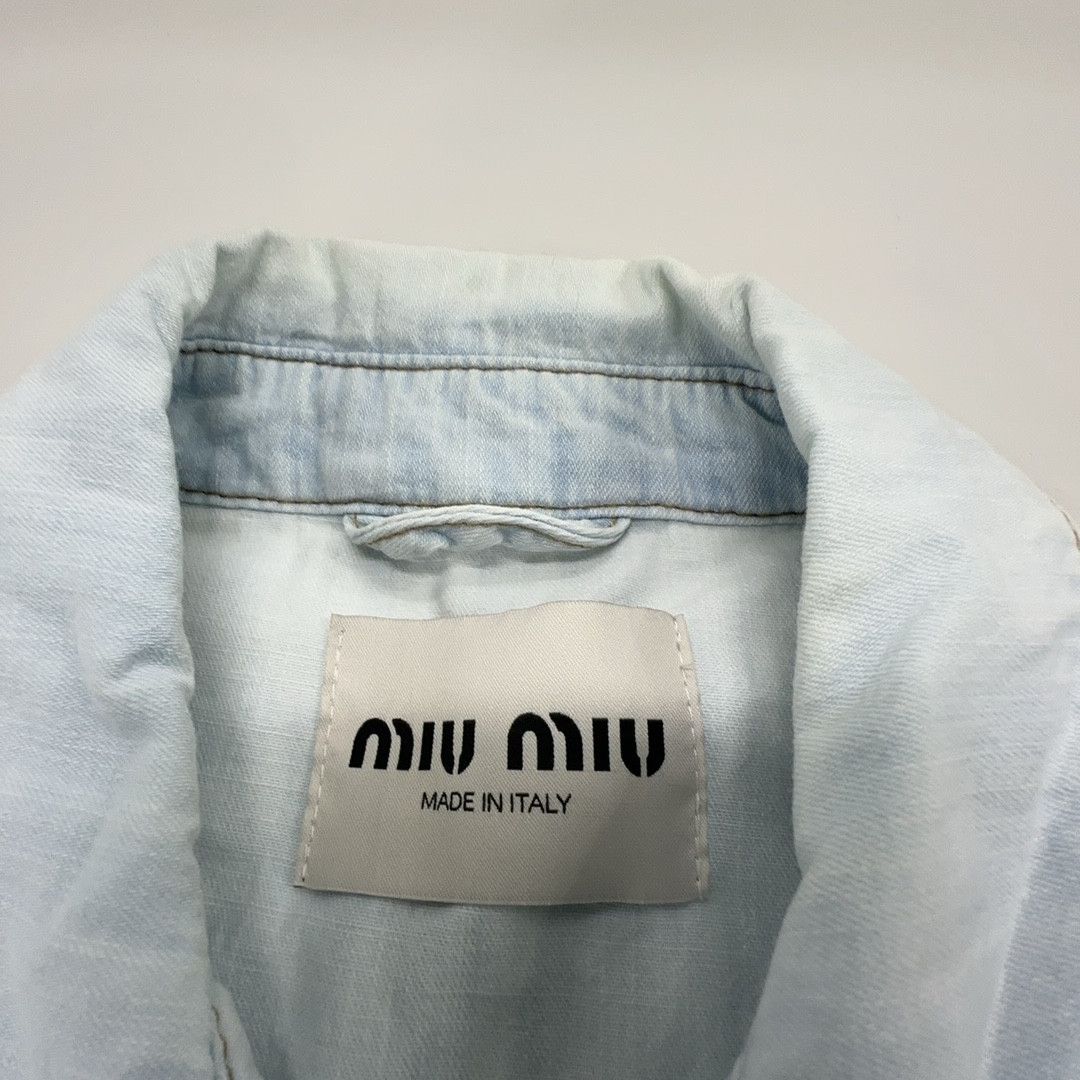 Miu Miu Miu Miu Logo Patch Denim Jacket Size 38 Size XS / US 0-2 / IT 36-38 - 3 Thumbnail
