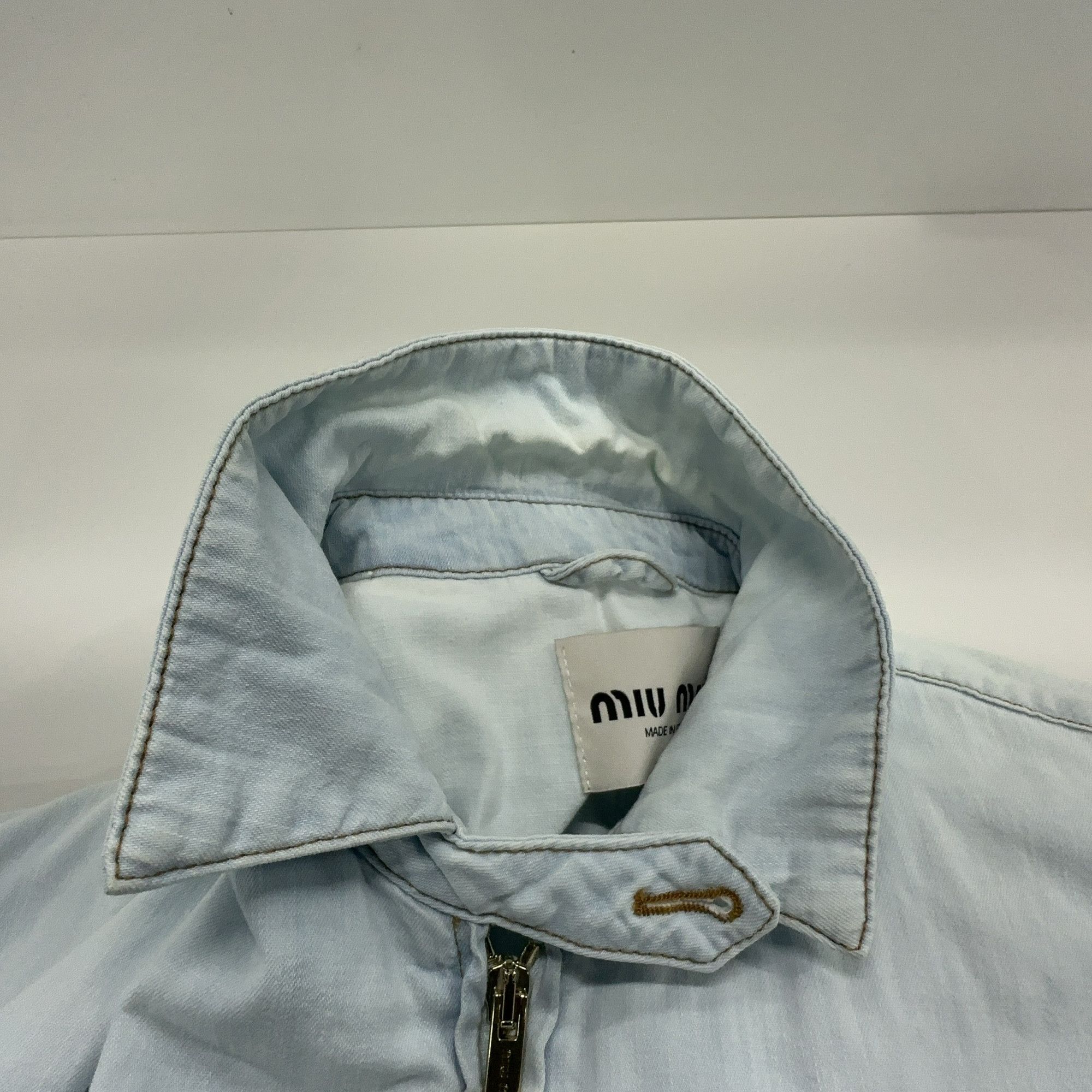 Miu Miu Miu Miu Logo Patch Denim Jacket Size 38 Size XS / US 0-2 / IT 36-38 - 7 Thumbnail