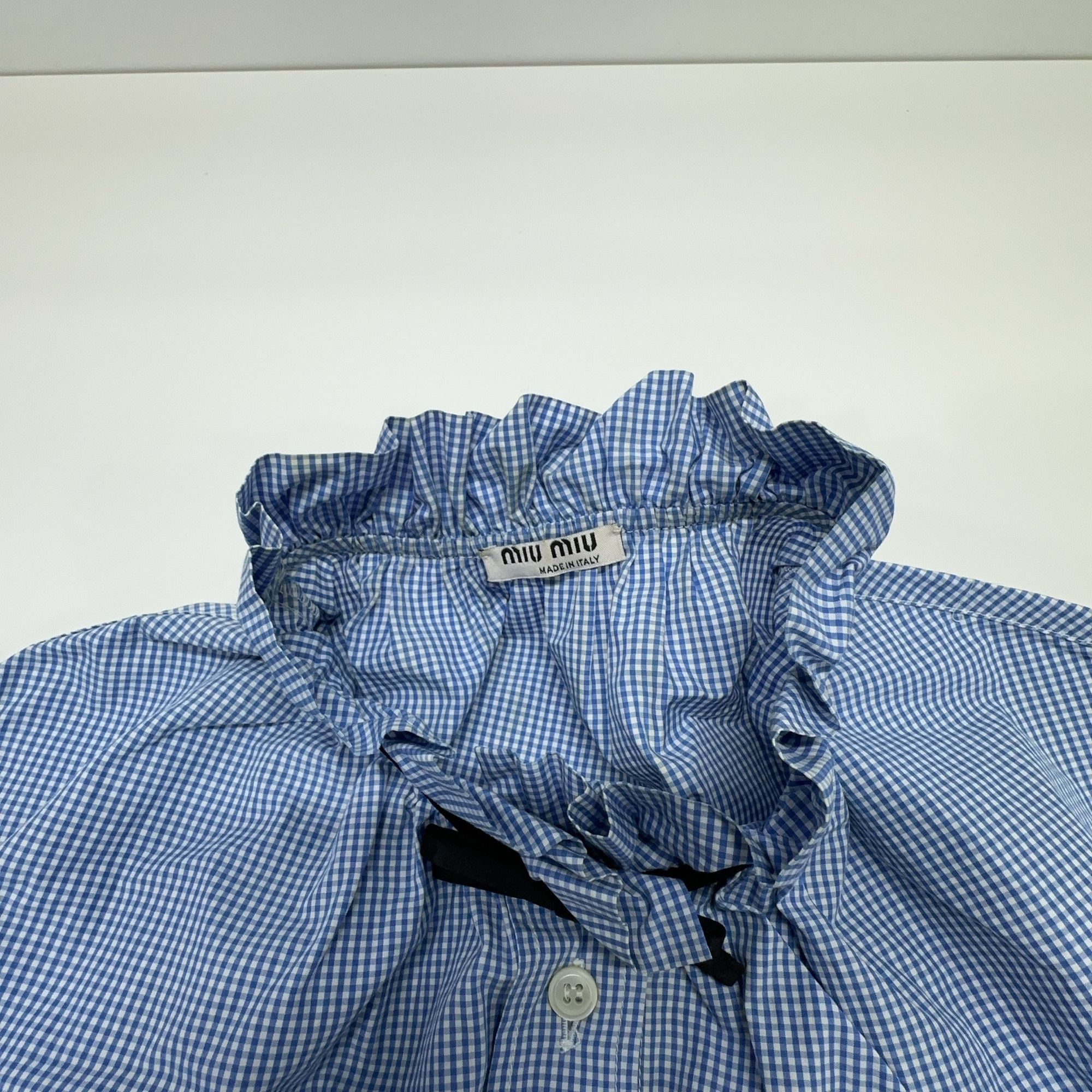 Miu Miu Miu Miu Gingham Bow Blouse Size 38 Size XS / US 0-2 / IT 36-38 - 3 Thumbnail