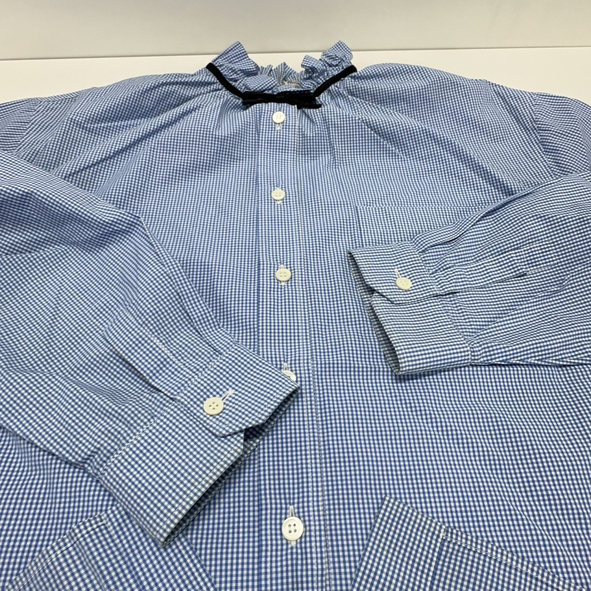 Miu Miu Miu Miu Gingham Bow Blouse Size 38 Size XS / US 0-2 / IT 36-38 - 7 Thumbnail