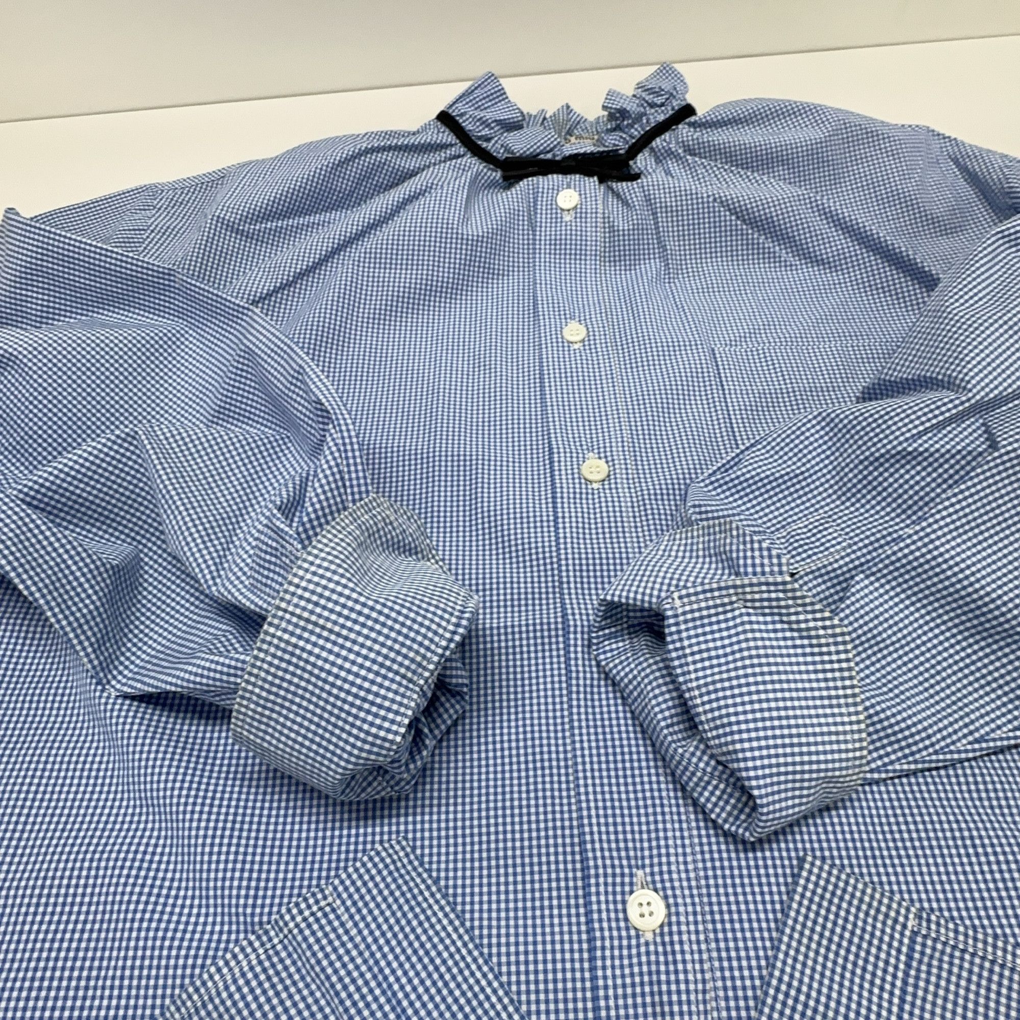 Miu Miu Miu Miu Gingham Bow Blouse Size 38 Size XS / US 0-2 / IT 36-38 - 8 Thumbnail