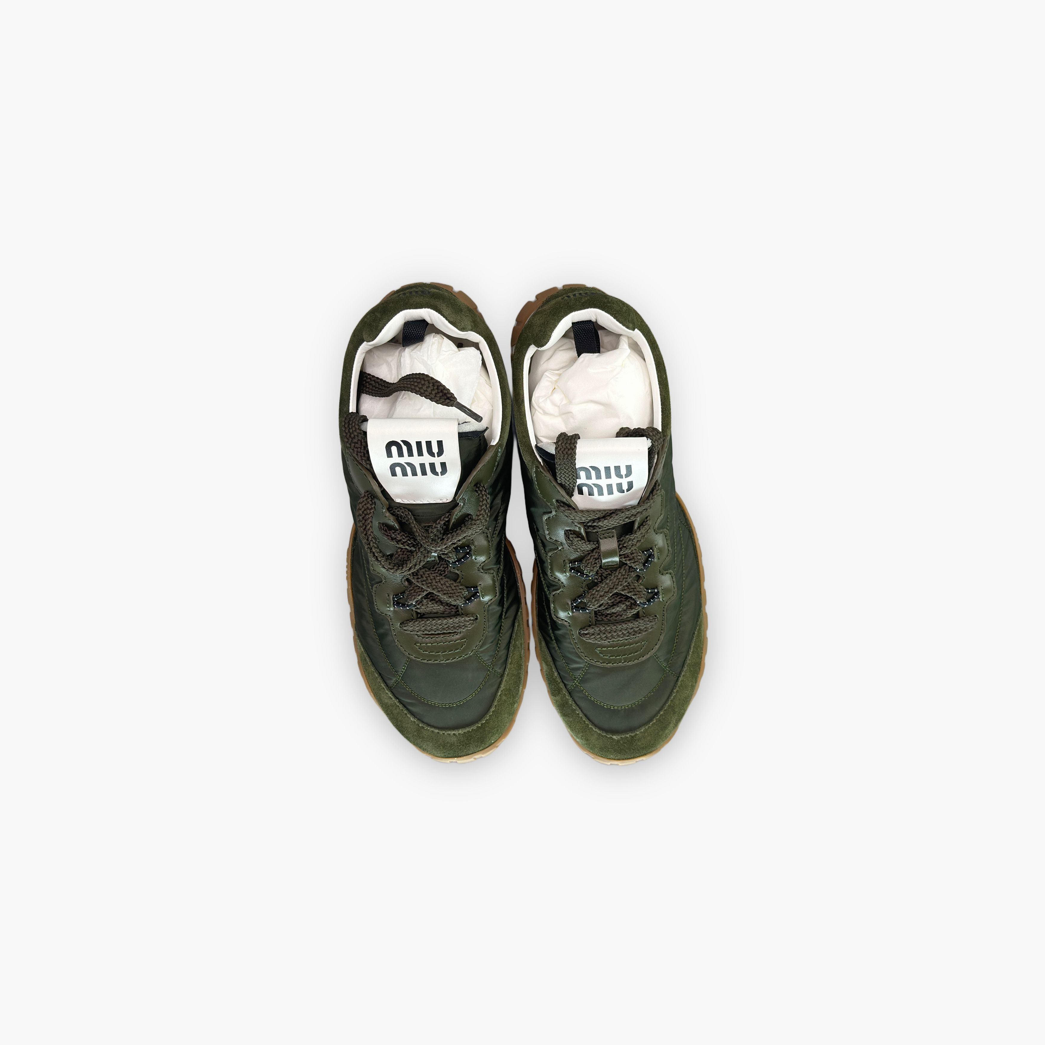 Miu Miu Miu Miu Green Low-Top Sneakers Size 38 Size US 8 / IT 38 - 9 Thumbnail