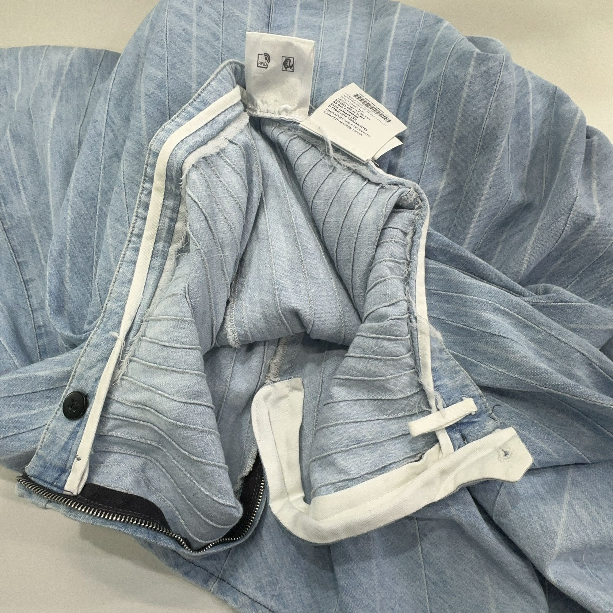 Miu Miu Miu Miu Striped Denim Skirt Size 36 Size 25" / US 0 / IT 36 - 7 Thumbnail