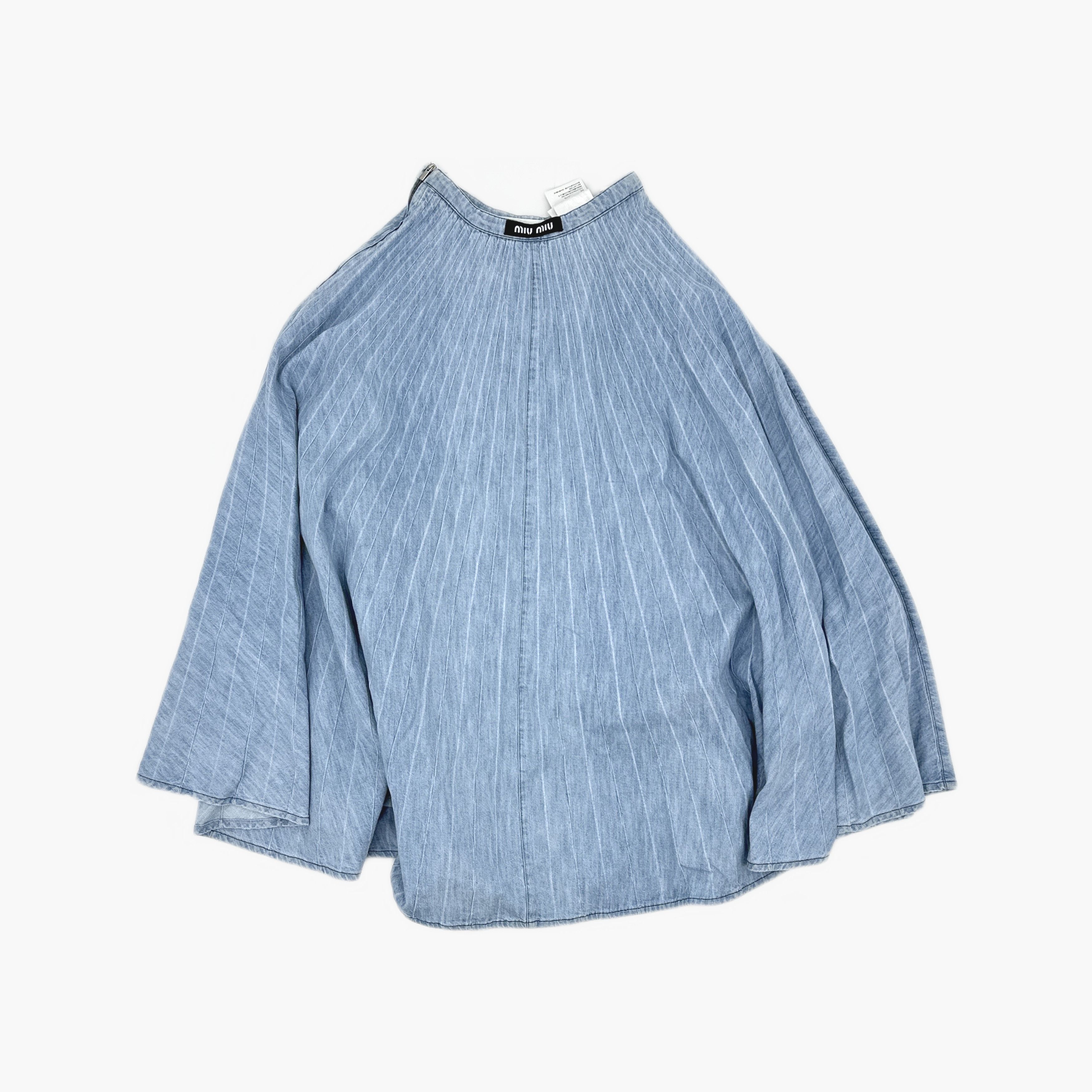 Miu Miu Miu Miu Striped Denim Skirt Size 36 Size 25" / US 0 / IT 36 - 2 Thumbnail