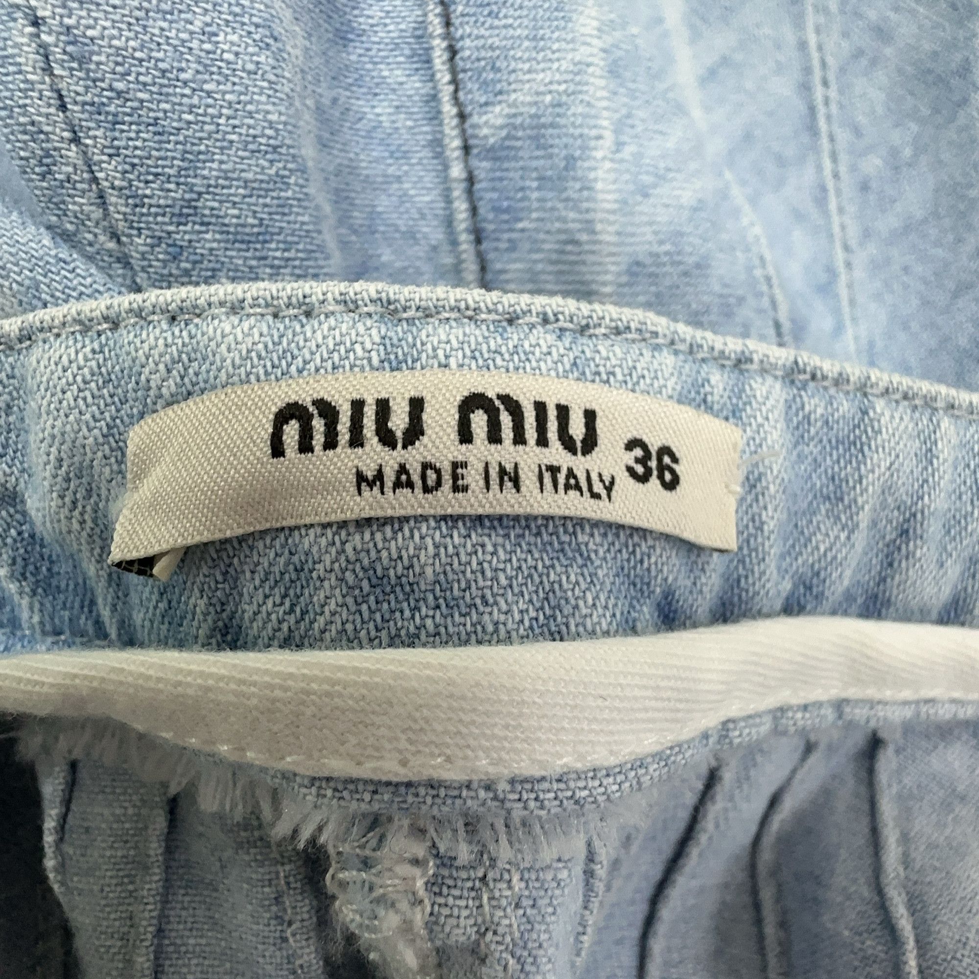 Miu Miu Miu Miu Striped Denim Skirt Size 36 Size 25" / US 0 / IT 36 - 4 Thumbnail