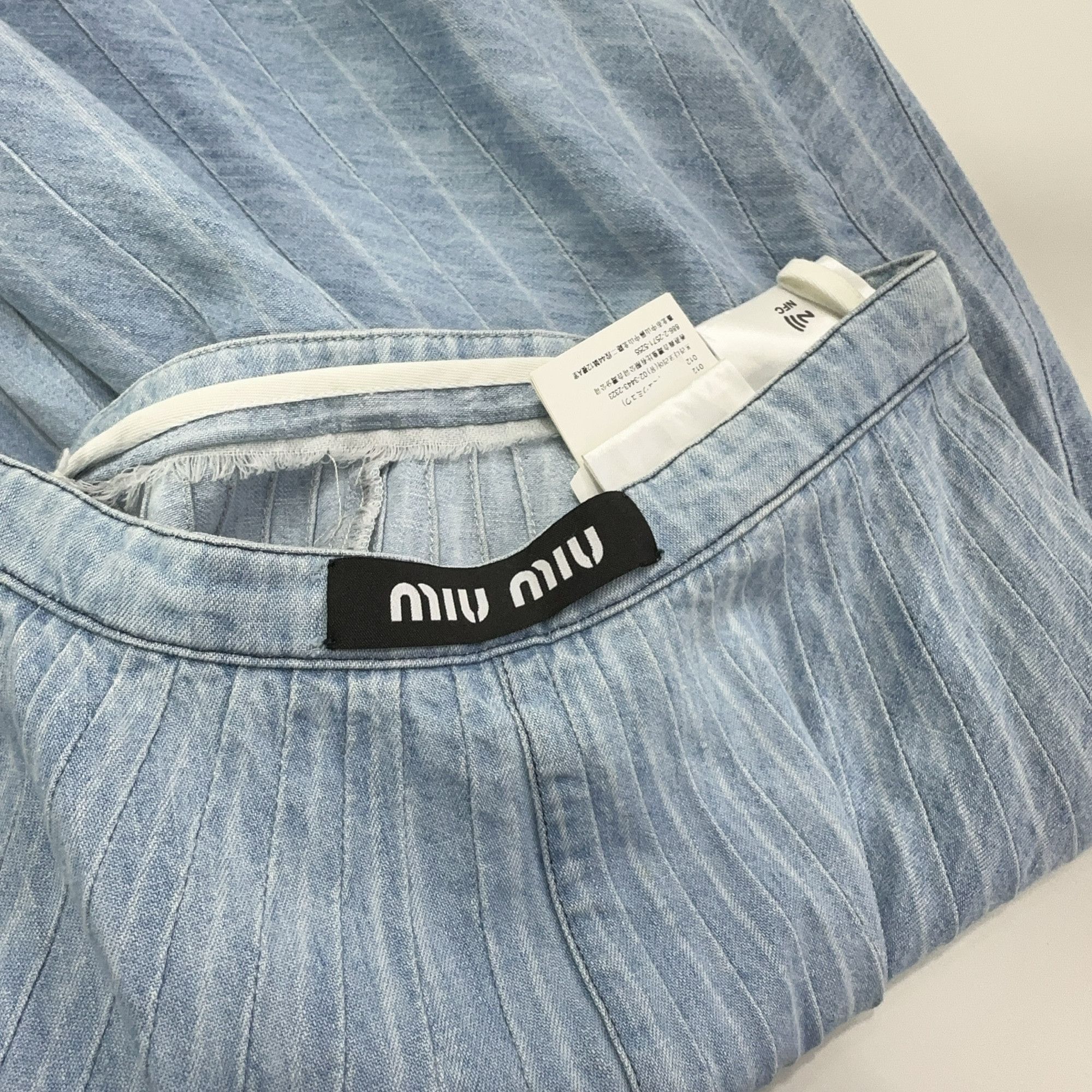 Miu Miu Miu Miu Striped Denim Skirt Size 36 Size 25" / US 0 / IT 36 - 6 Thumbnail