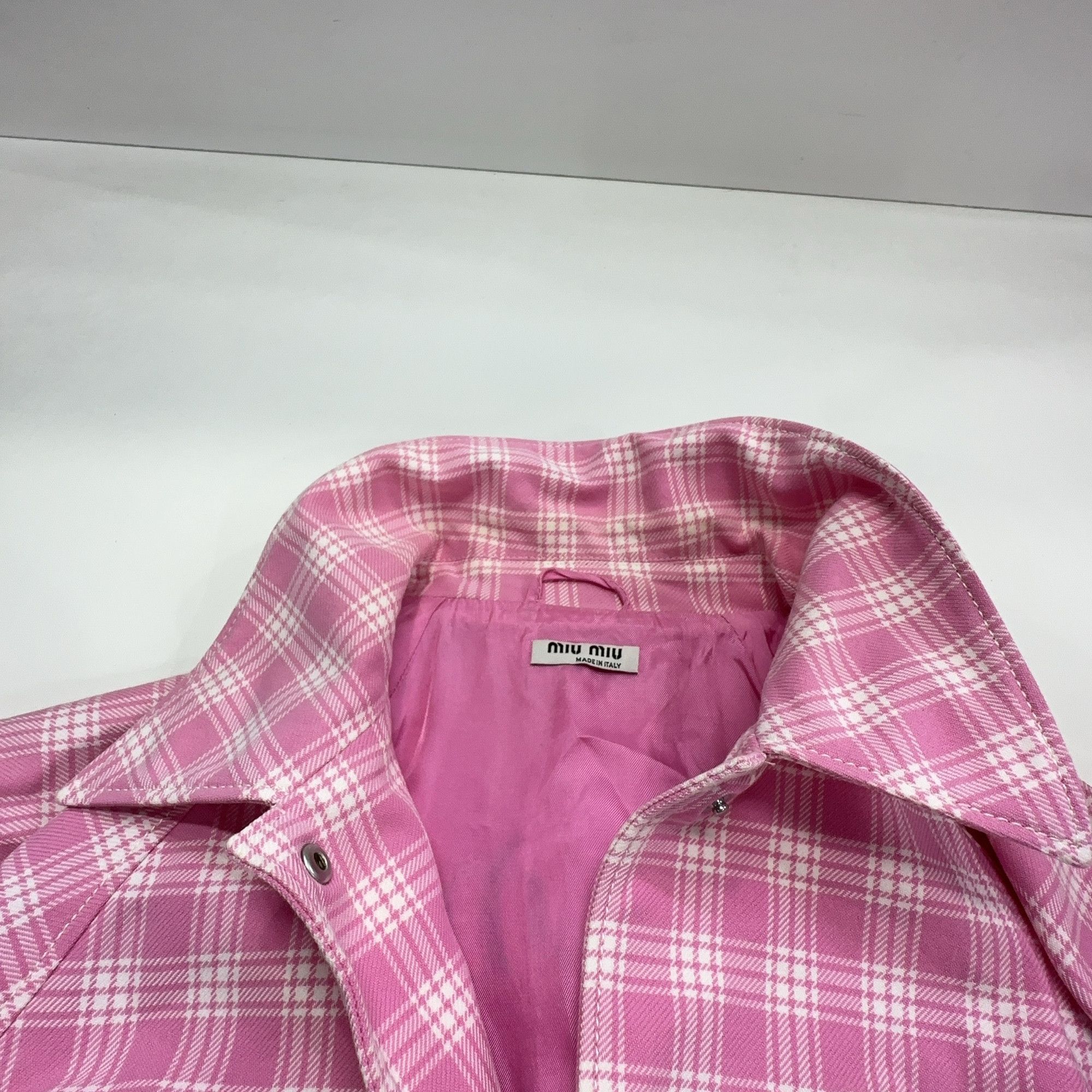 Miu Miu Miu Miu Plaid Logo Shirt Jacket Size 40 Size S / US 4 / IT 40 - 7 Thumbnail