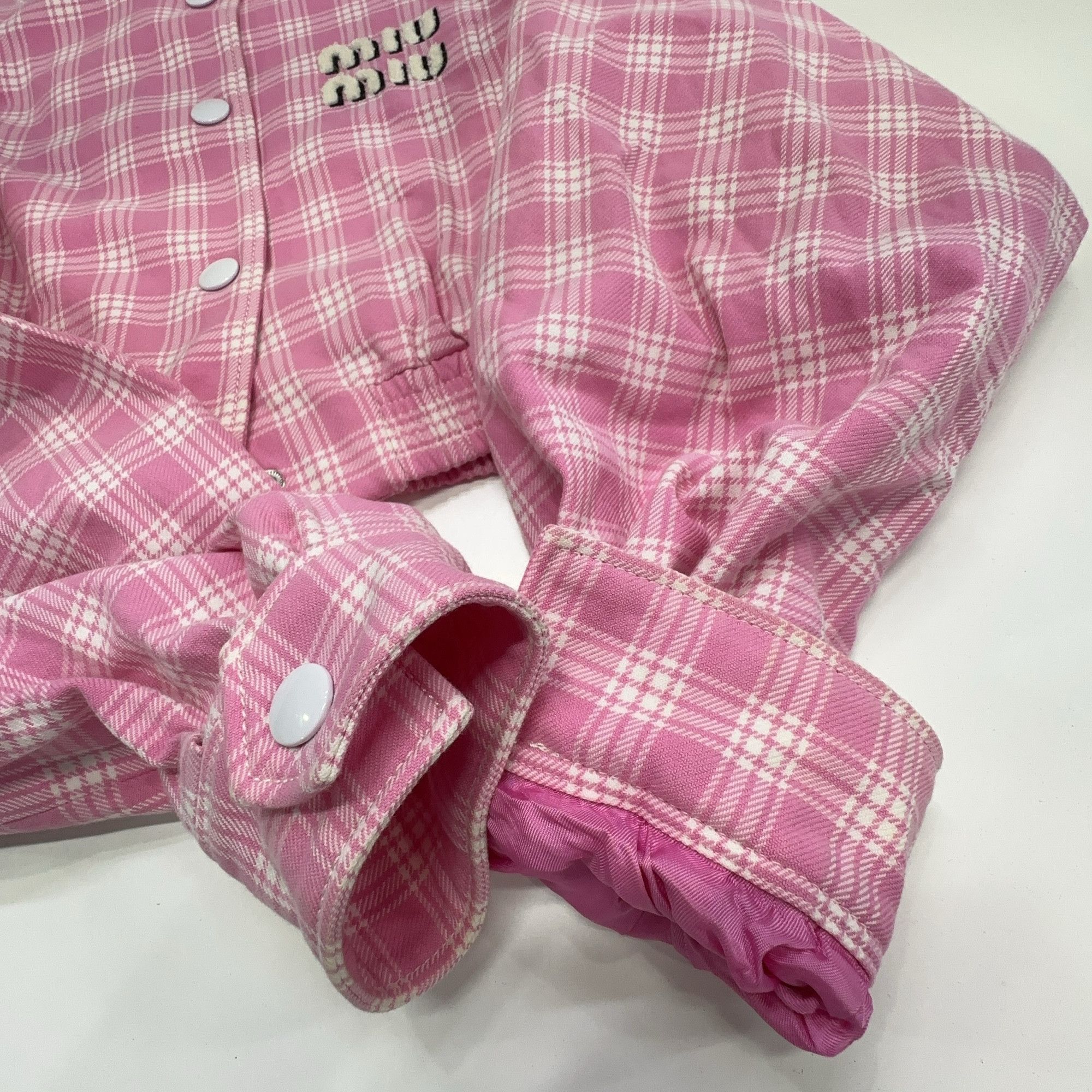 Miu Miu Miu Miu Plaid Logo Shirt Jacket Size 40 Size S / US 4 / IT 40 - 11 Thumbnail