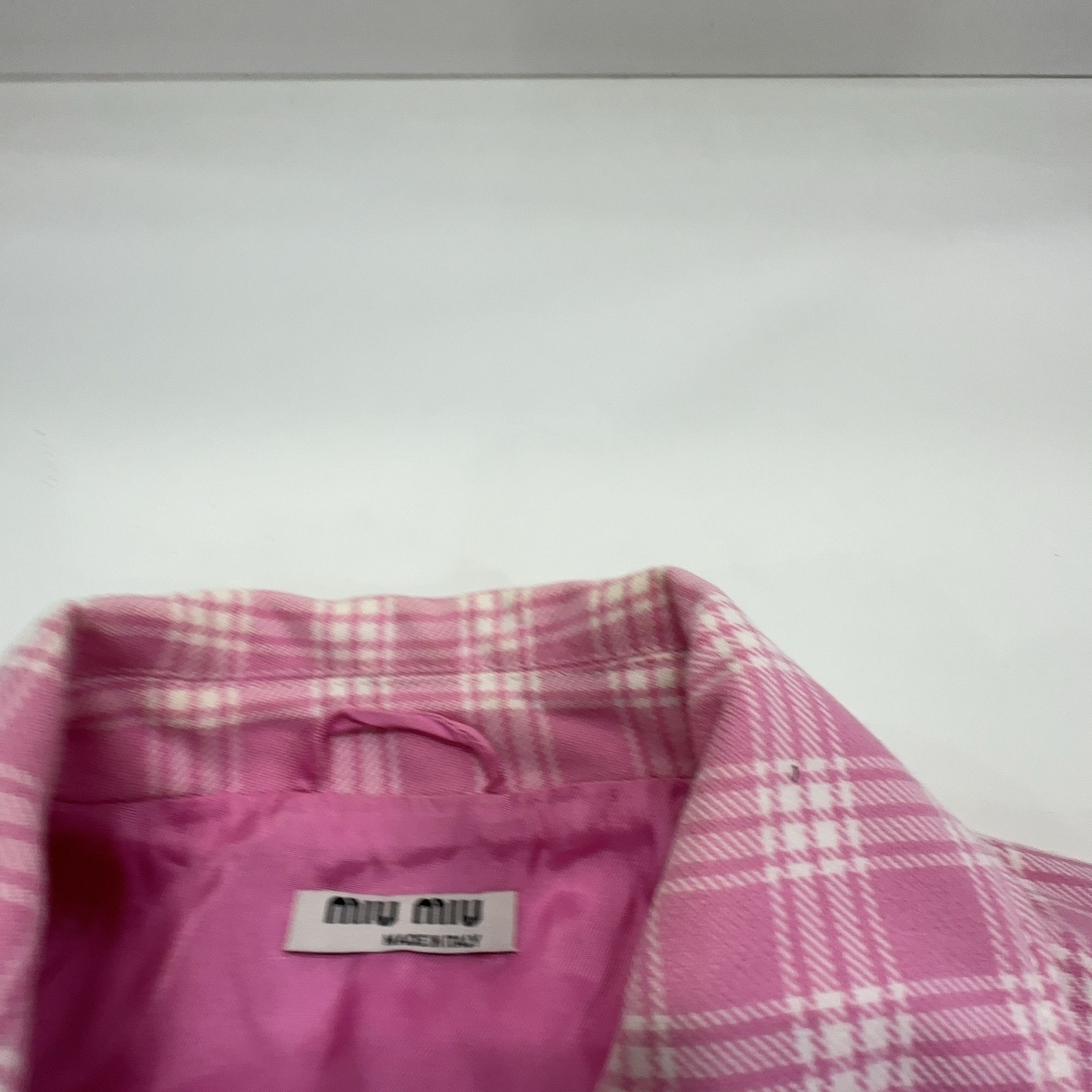 Miu Miu Miu Miu Plaid Logo Shirt Jacket Size 40 Size S / US 4 / IT 40 - 3 Thumbnail