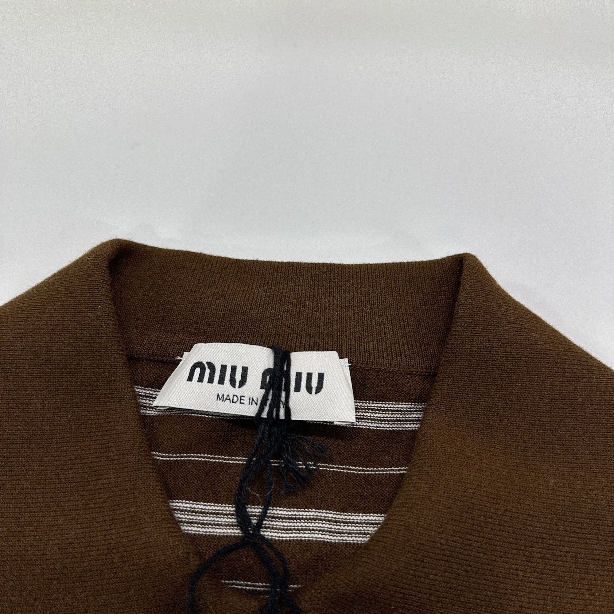 Miu Miu Miu Miu Striped Logo Polo Shirt Size 36 Size XS / US 0-2 / IT 36-38 - 3 Thumbnail