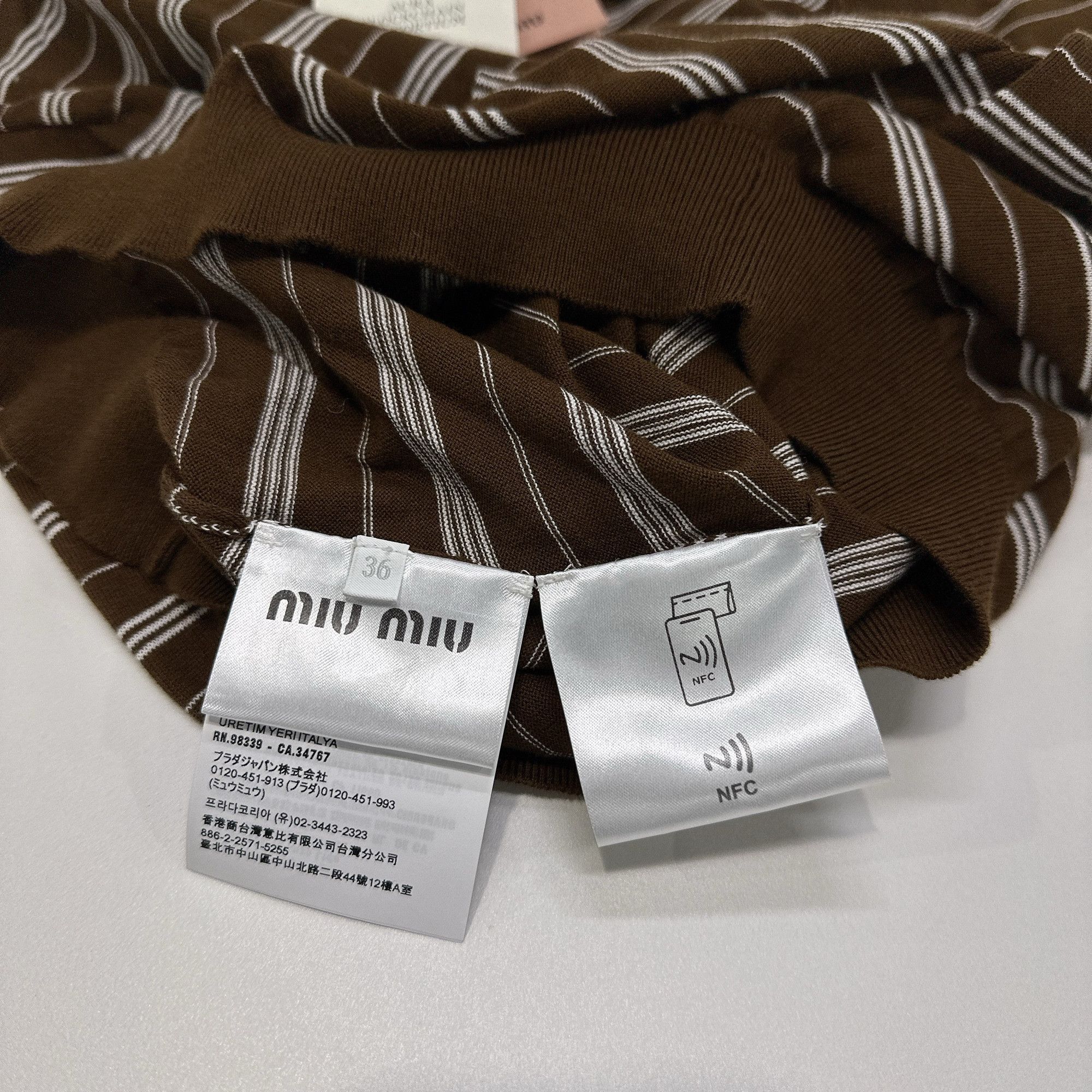 Miu Miu Miu Miu Striped Logo Polo Shirt Size 36 Size XS / US 0-2 / IT 36-38 - 5 Thumbnail