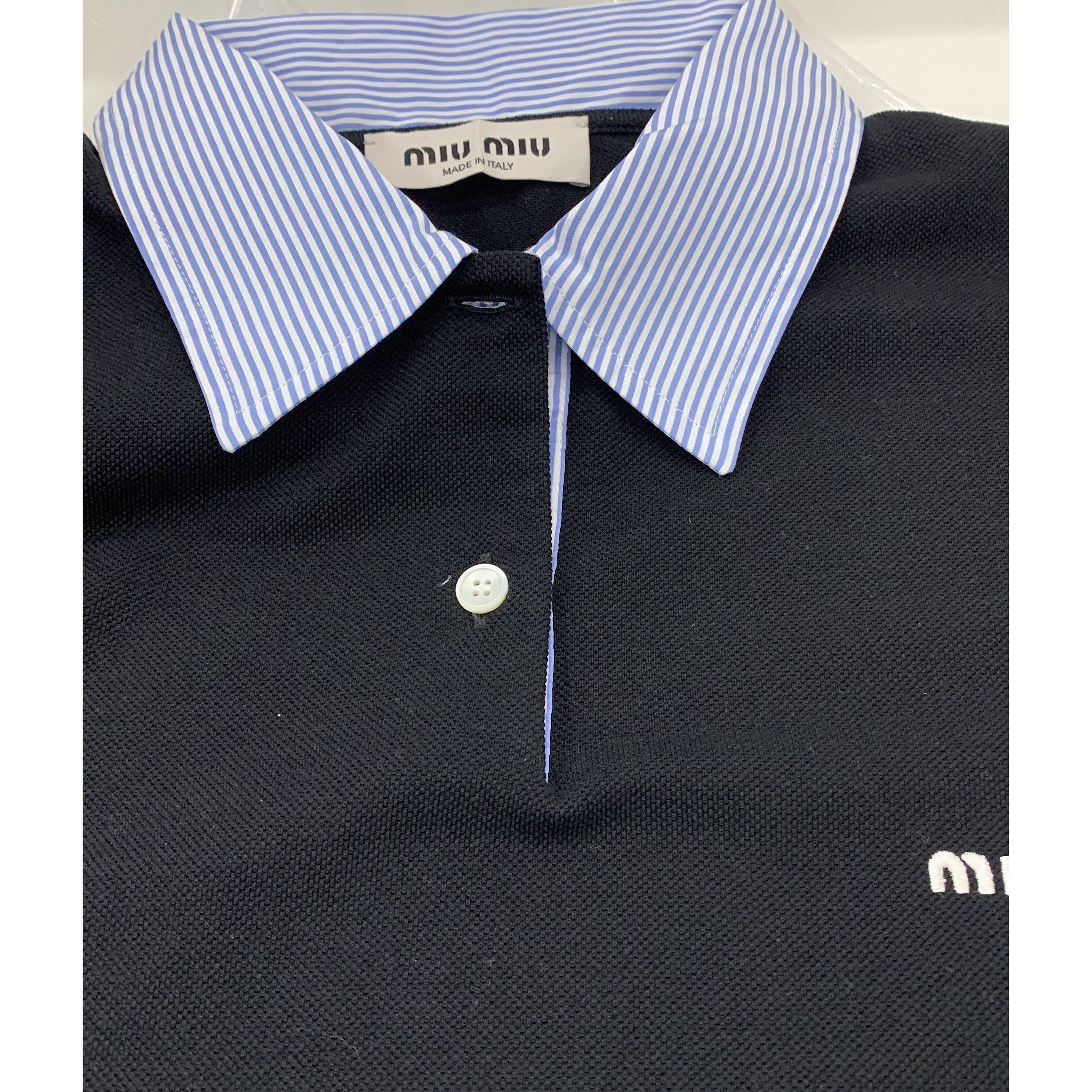 Miu Miu Miu Miu Contrast Striped Collar Polo M Size M / US 6-8 / IT 42-44 - 4 Thumbnail