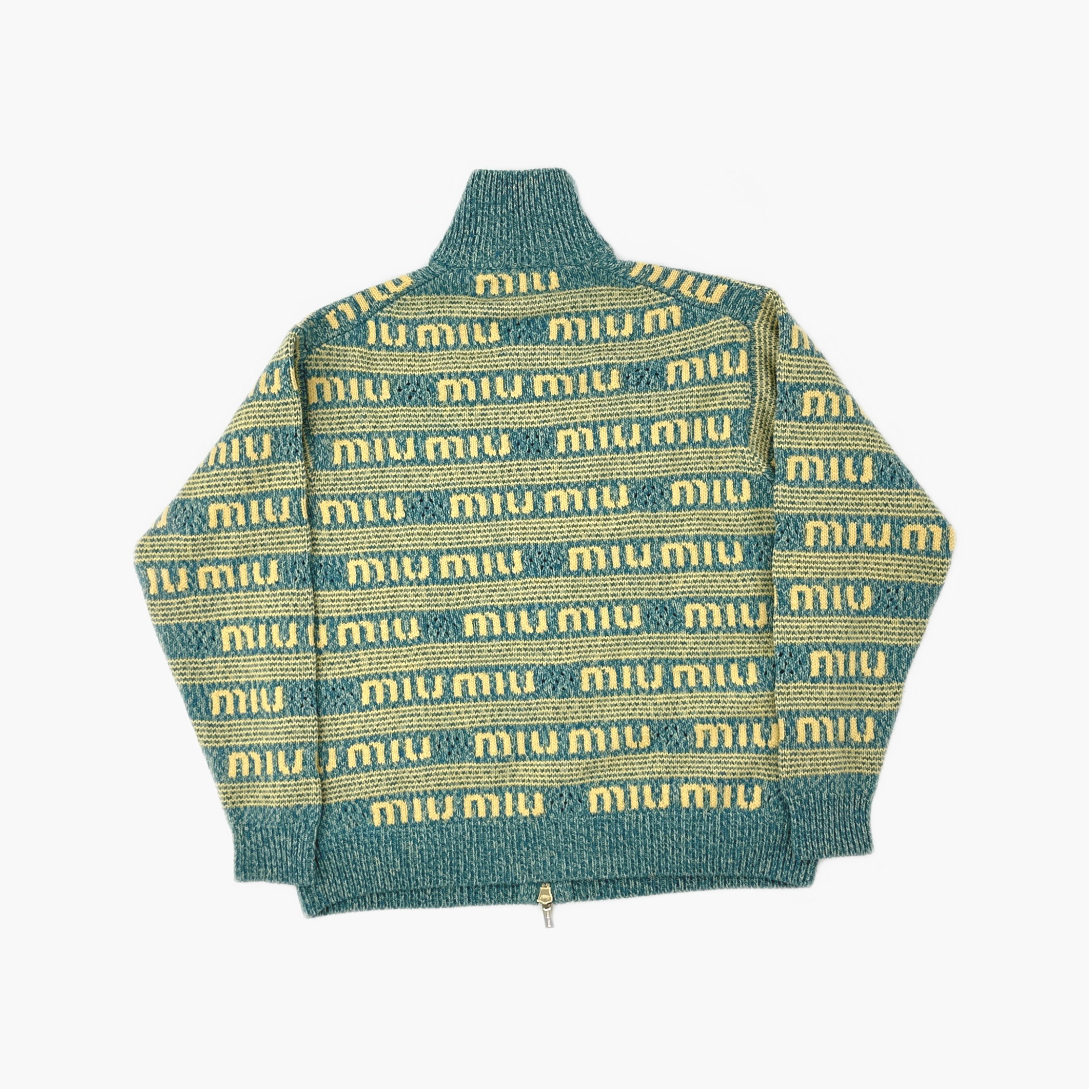 Miu Miu Miu Miu Logo Pattern Knit Cardigan Size 38 Size XS / US 0-2 / IT 36-38 - 2 Thumbnail