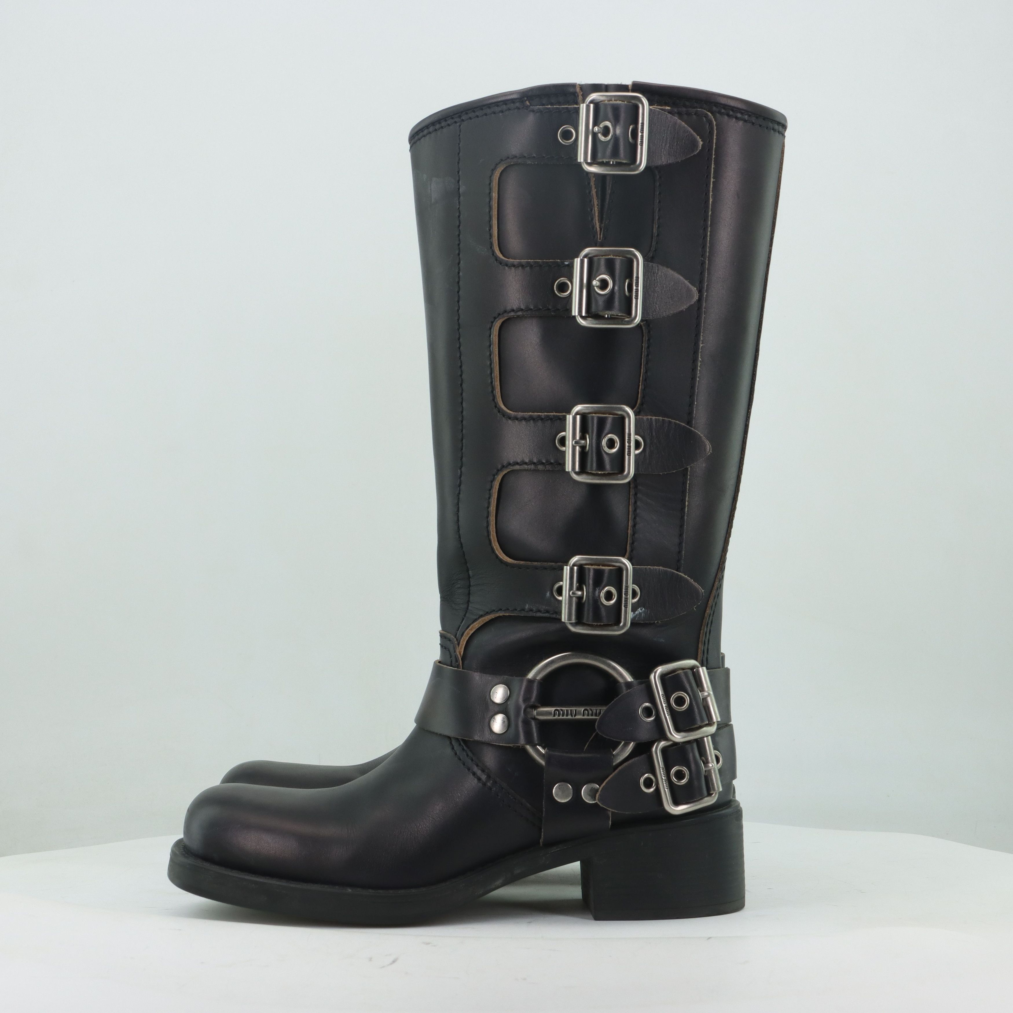 Miu Miu Miu Miu Buckled Leather Boots Size 38 Size US 8 / IT 38 - 2 Thumbnail