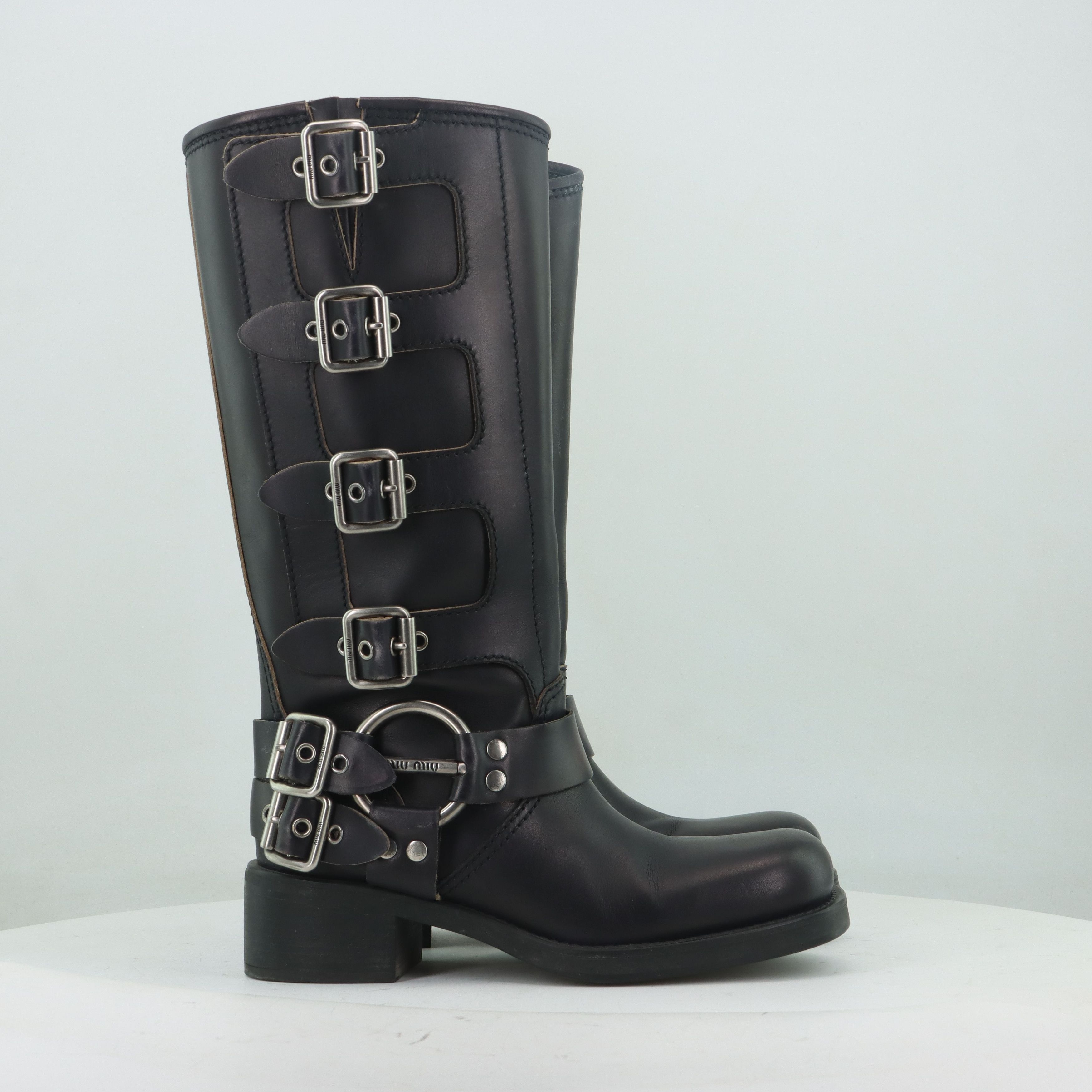 Miu Miu Miu Miu Buckled Leather Boots Size 38 Size US 8 / IT 38 - 3 Thumbnail