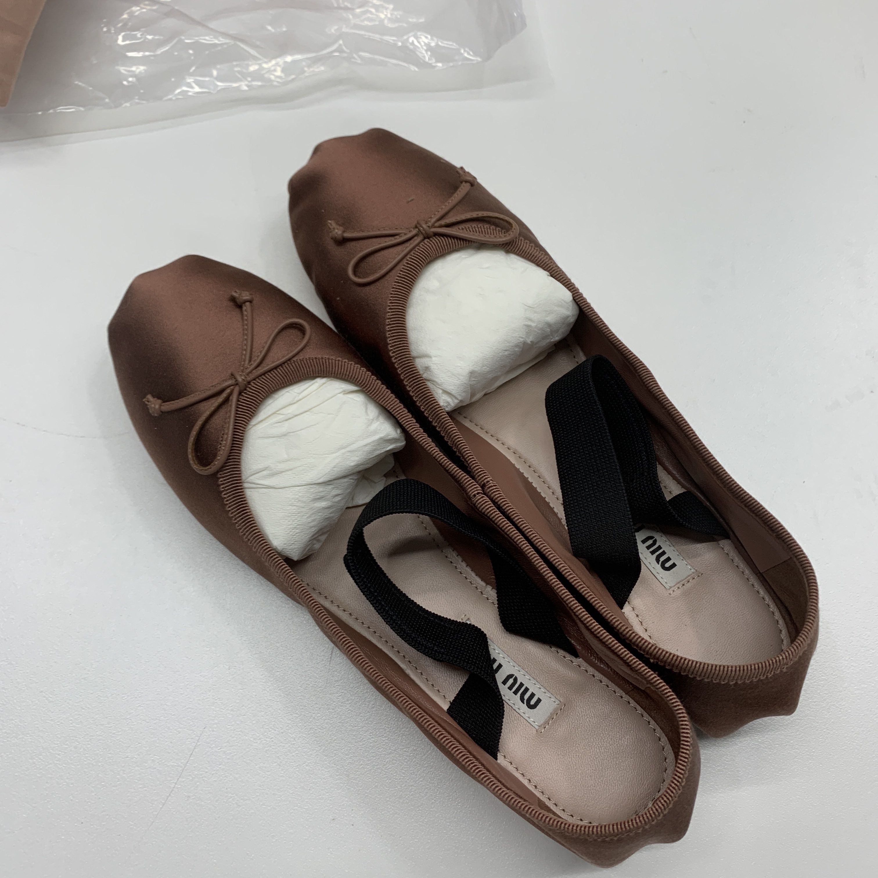 Miu Miu Miu Miu Brown Satin Ballet Flats Size 38 Size US 8 / IT 38 - 10 Thumbnail