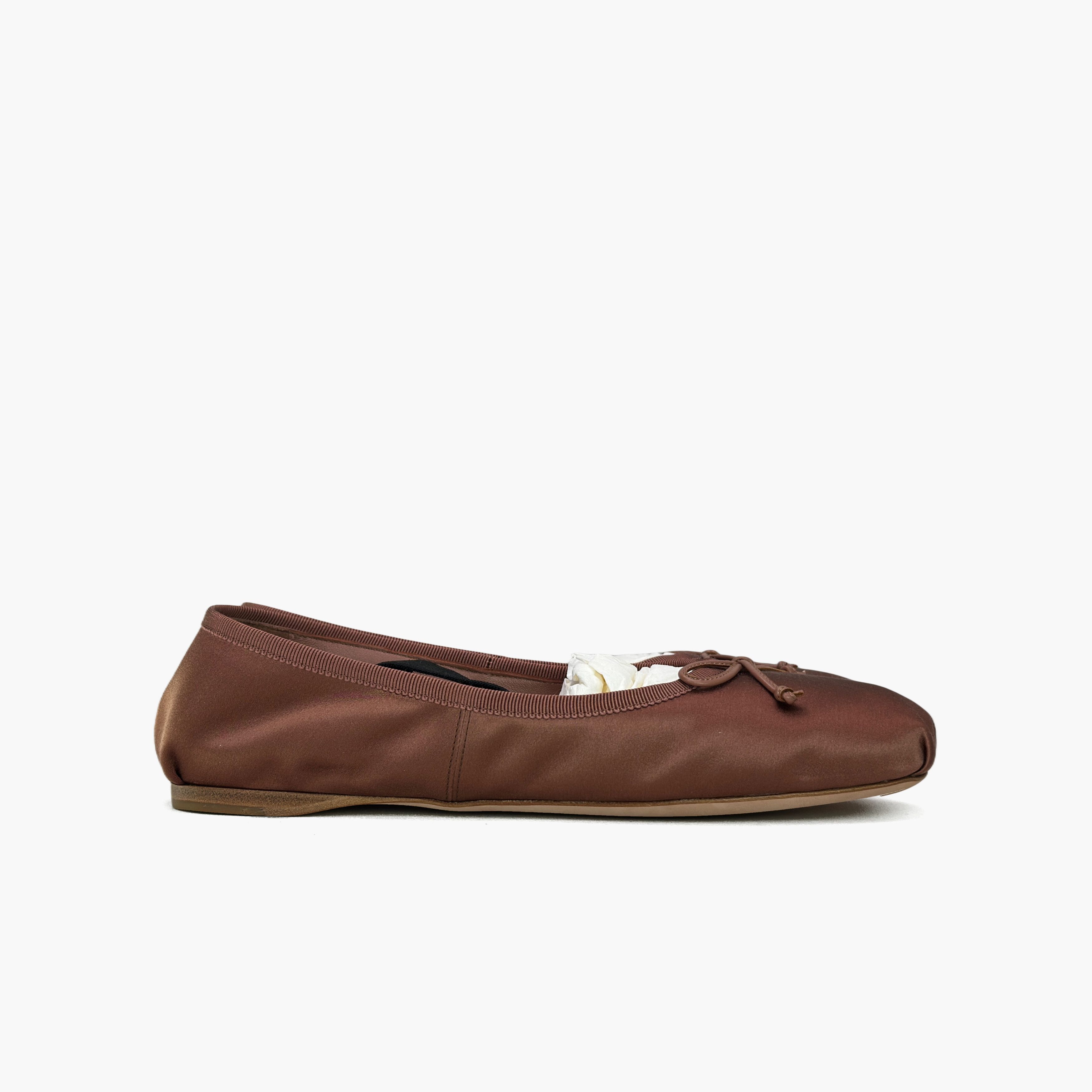 Miu Miu Miu Miu Brown Satin Ballet Flats Size 38 Size US 8 / IT 38 - 4 Thumbnail
