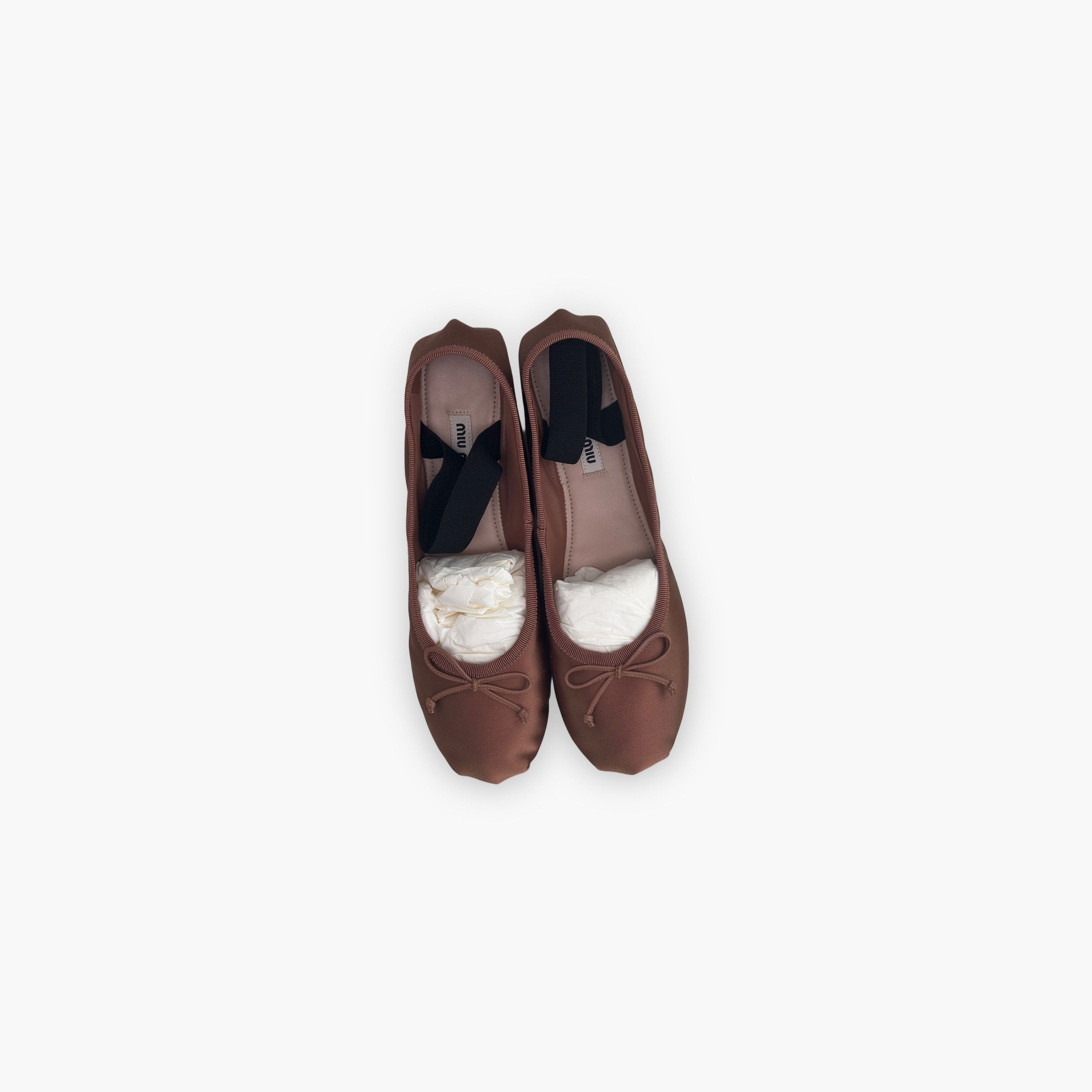 Miu Miu Miu Miu Brown Satin Ballet Flats Size 38 Size US 8 / IT 38 - 9 Thumbnail