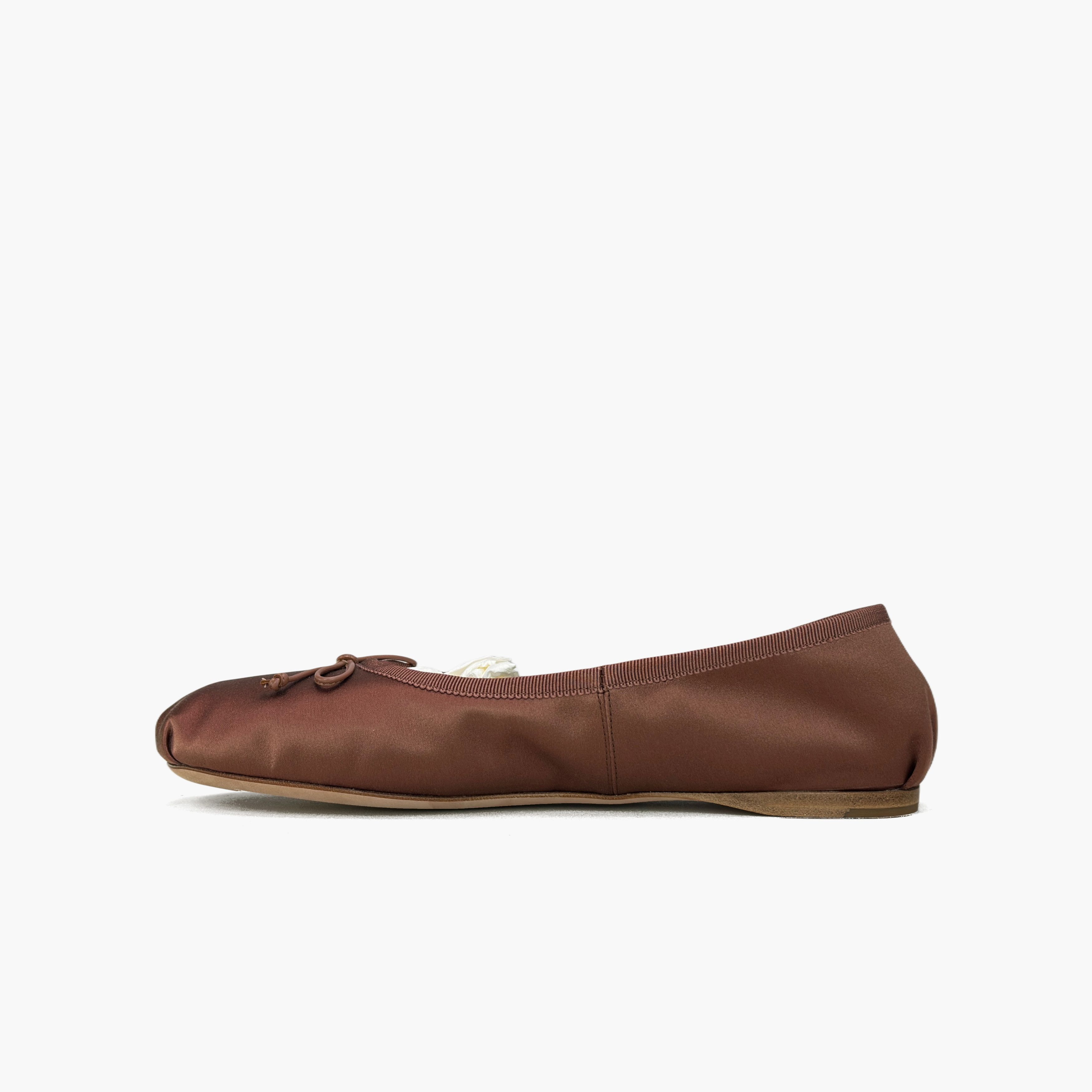 Miu Miu Miu Miu Brown Satin Ballet Flats Size 38 Size US 8 / IT 38 - 3 Thumbnail