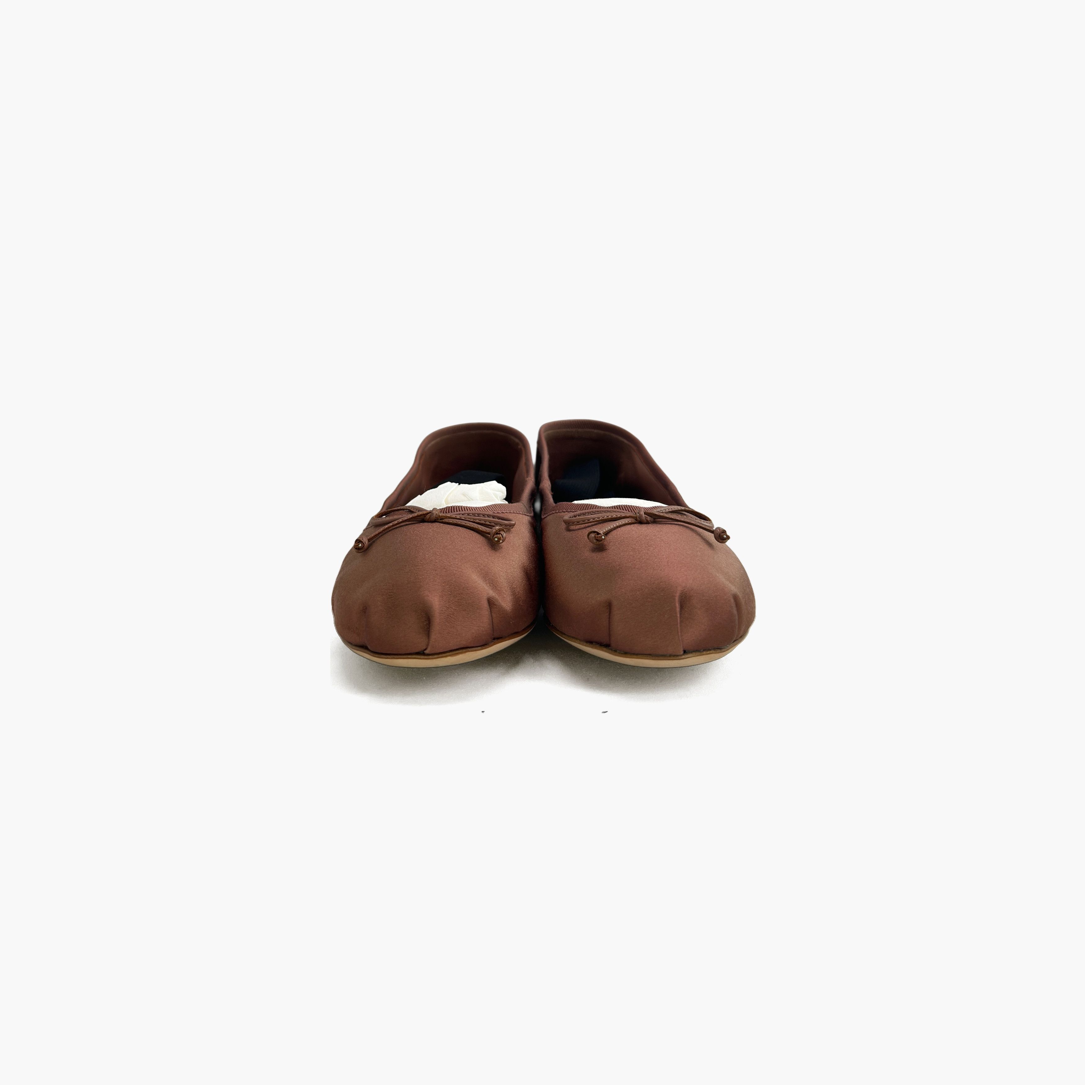 Miu Miu Miu Miu Brown Satin Ballet Flats Size 38 Size US 8 / IT 38 - 5 Thumbnail