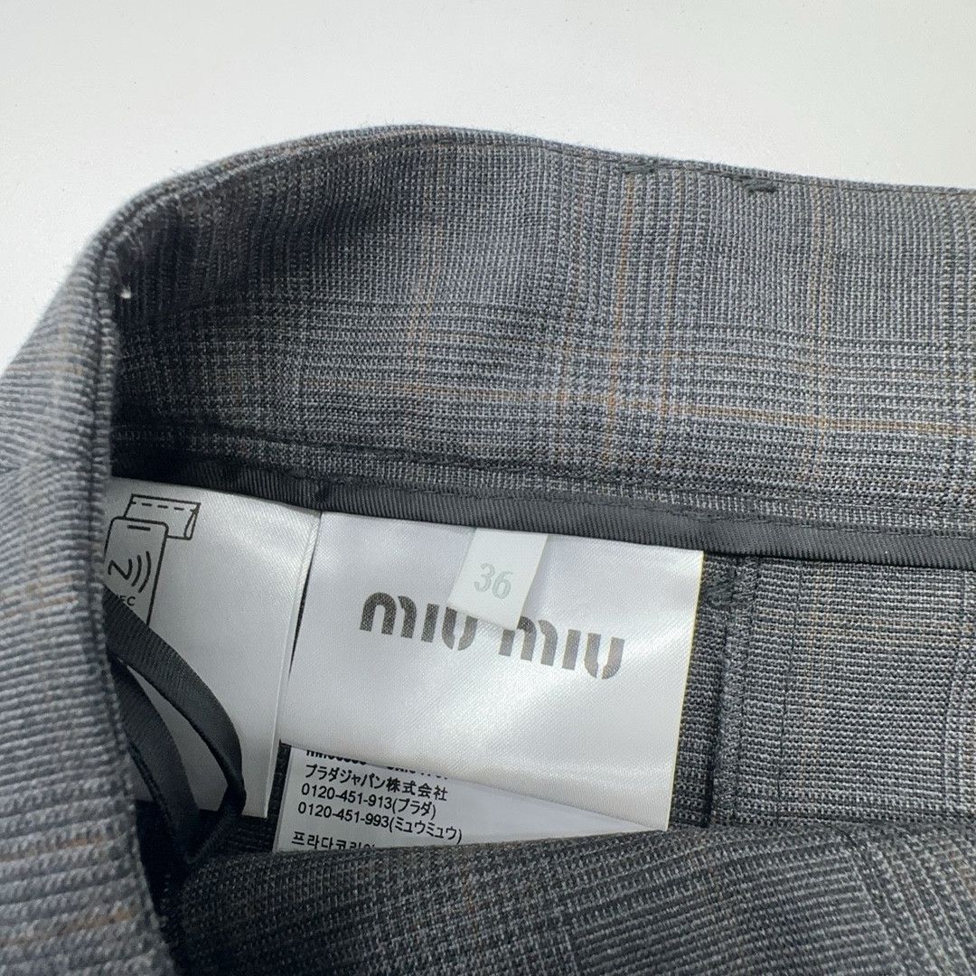 Miu Miu Miu Miu Plaid Wool Mini Skirt Size 36 Size 25" / US 0 / IT 36 - 3 Thumbnail