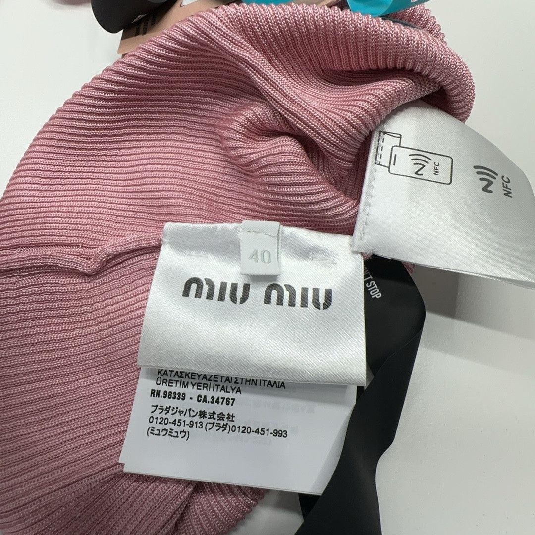 Miu Miu Miu Miu Ribbed Silk Long Sleeve Sweater Size 40 Size S / US 4 / IT 40 - 3 Thumbnail
