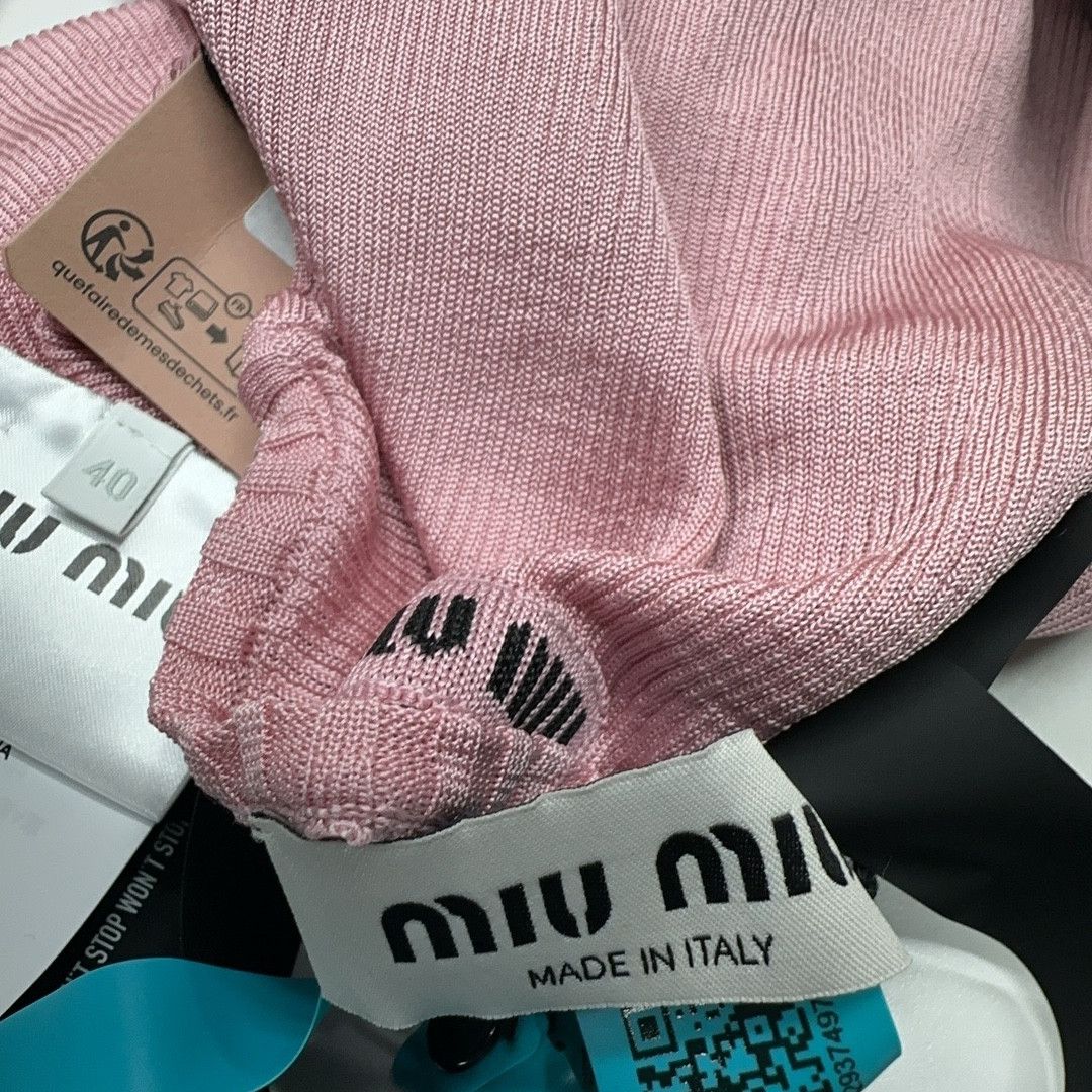 Miu Miu Miu Miu Ribbed Silk Long Sleeve Sweater Size 40 Size S / US 4 / IT 40 - 6 Thumbnail