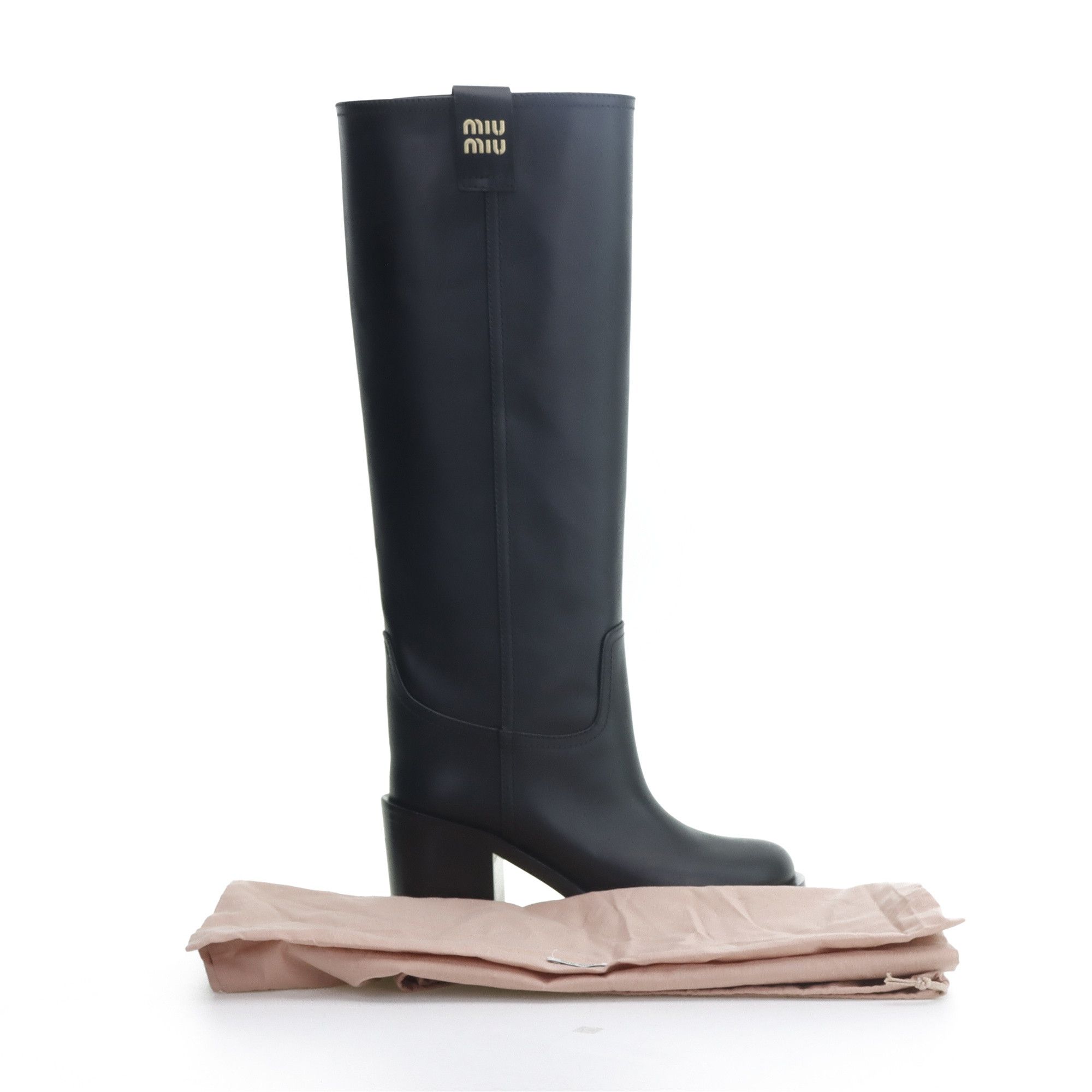 Miu Miu Miu Miu Black Leather Block Heel Boots Size 36 Size US 6 / IT 36 - 9 Thumbnail