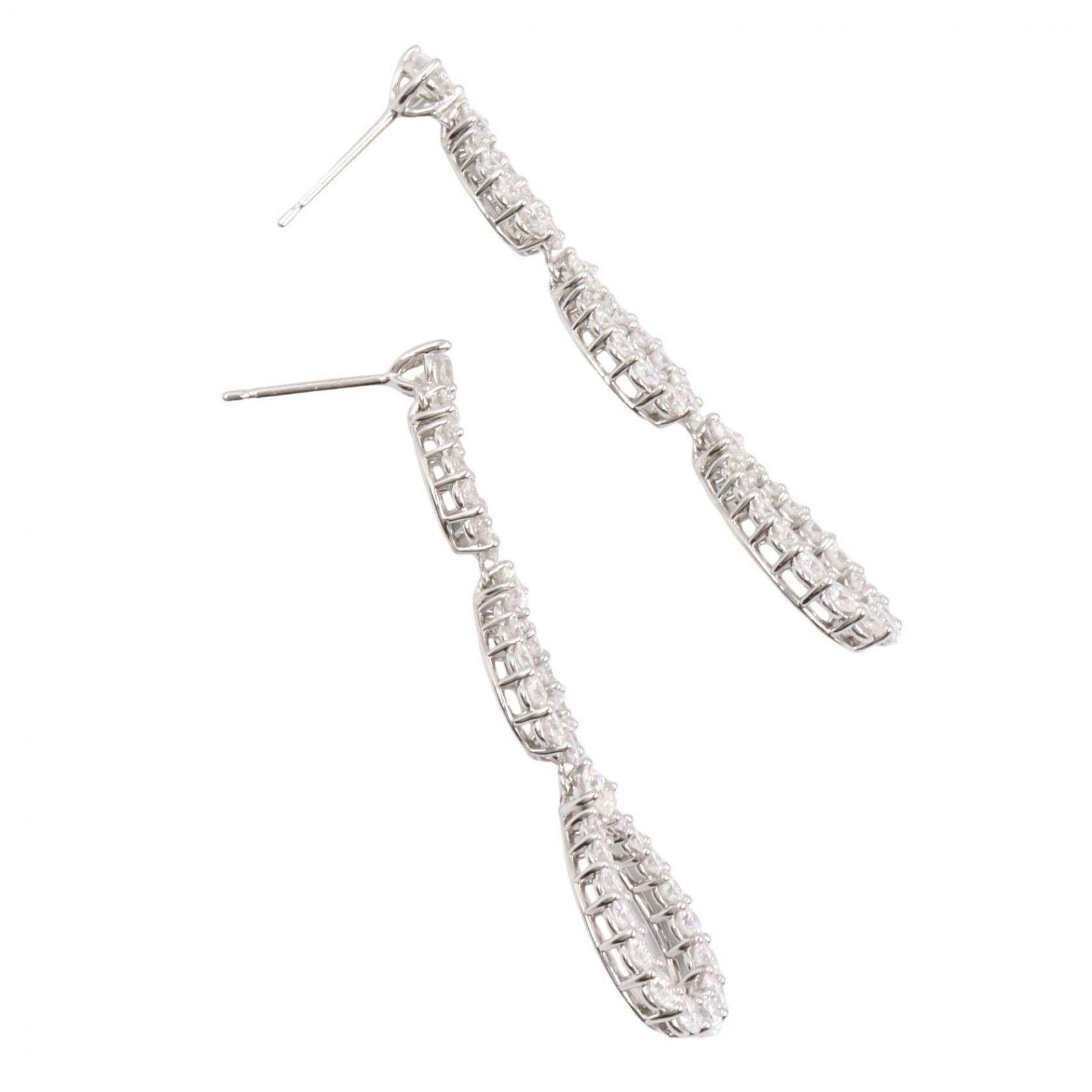 Harry Winston Harry Winston HARRY WINSTON Triple Loop Pt950 Diamond Earrings Precious Metal Earrings DUTY FREE for USA Size ONE SIZE - 3 Thumbnail