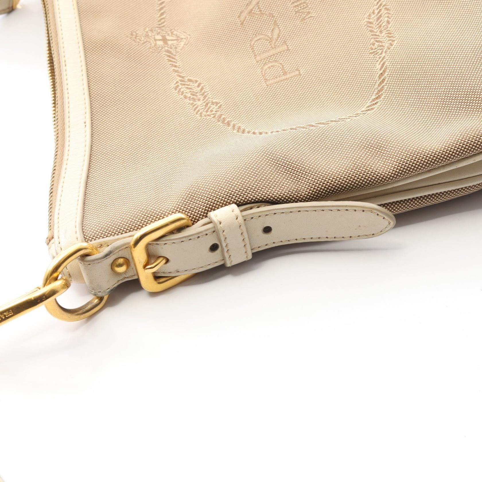 Prada Prada Prada LOGO JACQUARD Canvas Leather Shoulder Bag Textile Shoulder Bag DUTY FREE for USA Size ONE SIZE - 7 Thumbnail