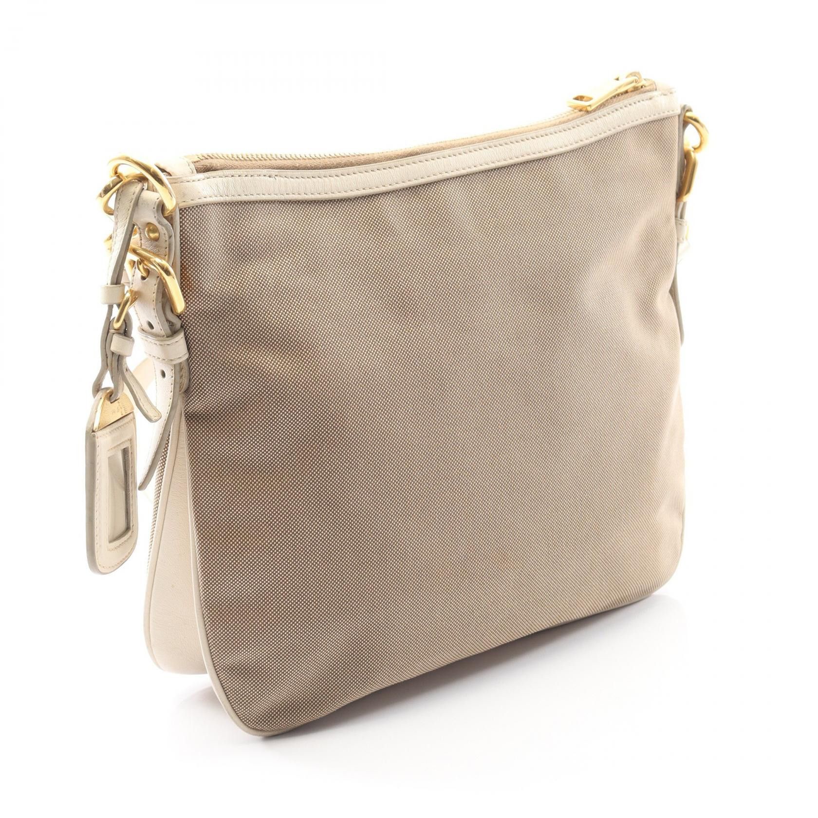 Prada Prada Prada LOGO JACQUARD Canvas Leather Shoulder Bag Textile Shoulder Bag DUTY FREE for USA Size ONE SIZE - 2 Thumbnail