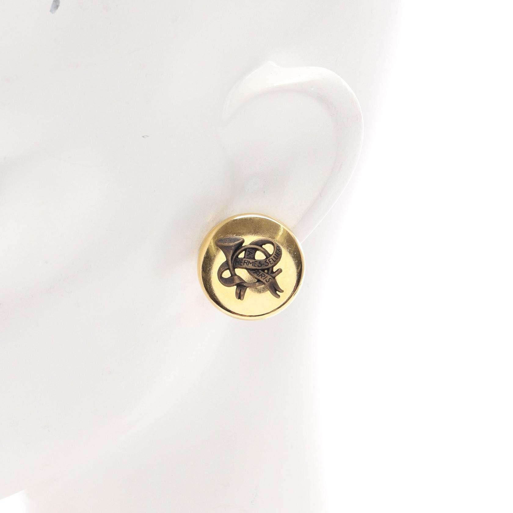 Hermes Hermes Hermes Horn Earrings Metal Earrings DUTY FREE for USA Size ONE SIZE - 4 Thumbnail