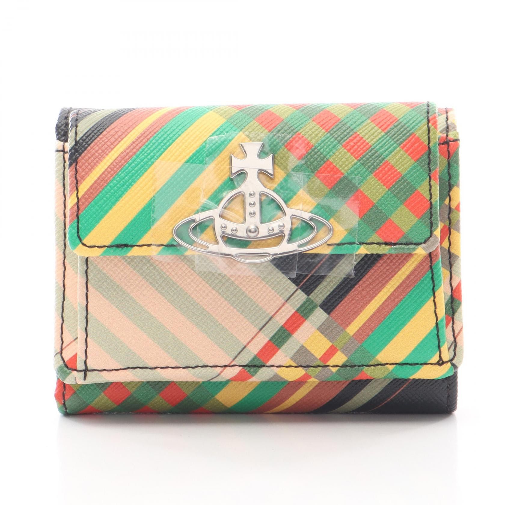 Vivienne Westwood Vivienne Westwood Vivienne Westwood SAFF PRINT SMALL FLAP PURSE wallet Plastic / Synthetic Short Wallet 52010013UO102 DUTY FREE for USA Size ONE SIZE - 2 Thumbnail