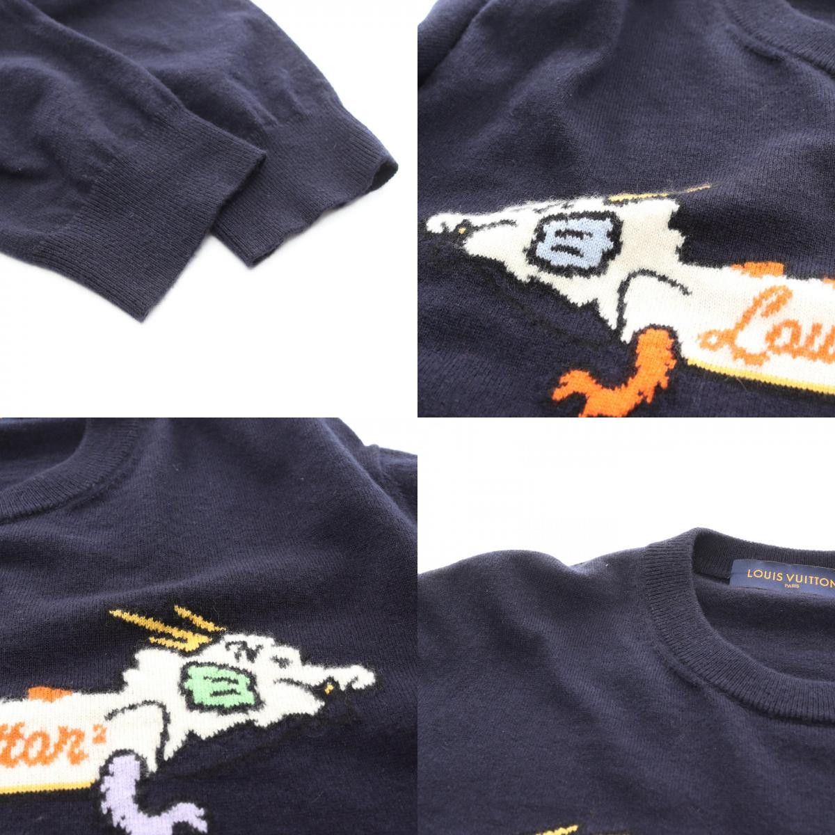 Louis Vuitton Louis Vuitton Louis Vuitton NIGO Intarsia Cashmere Knitwear Textile Tops RM221MDLBHMN02W DUTY FREE for USA Size ONE SIZE - 9 Thumbnail