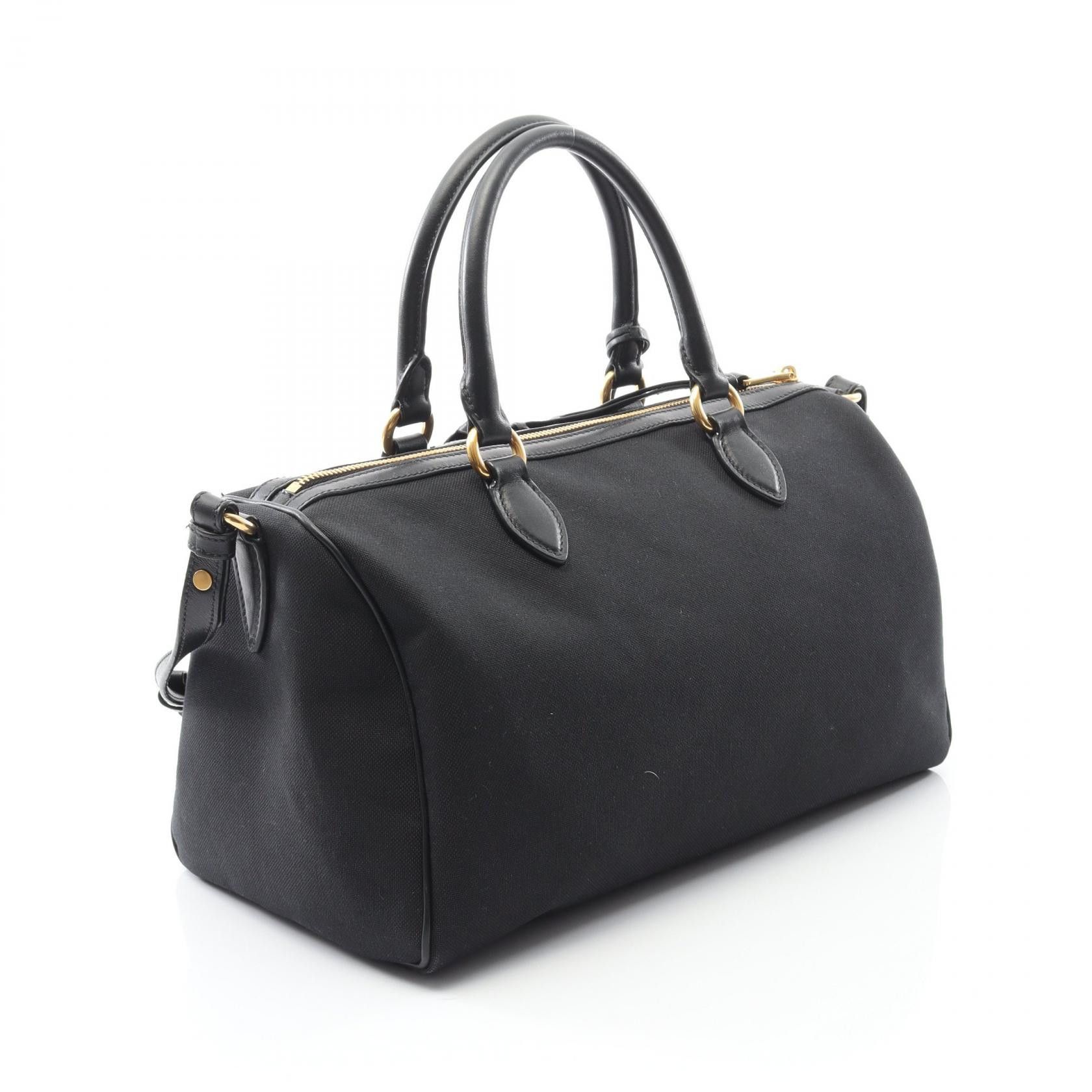 Prada Prada Prada LOGO JACQUARD Canvas Leather Handbag Leather Handbag DUTY FREE for USA Size ONE SIZE - 2 Thumbnail
